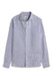 STRIPED NAVY BLUE ALFREDO LINEN SHIRT