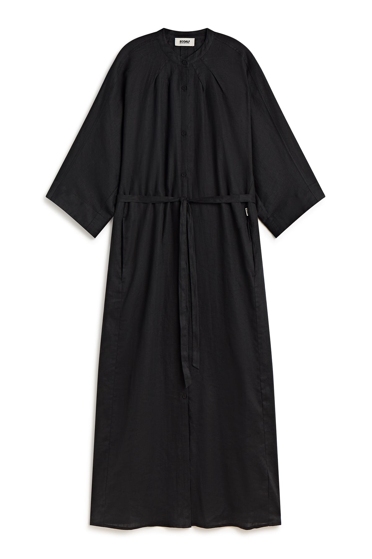 LONG BLACK LEA DRESS