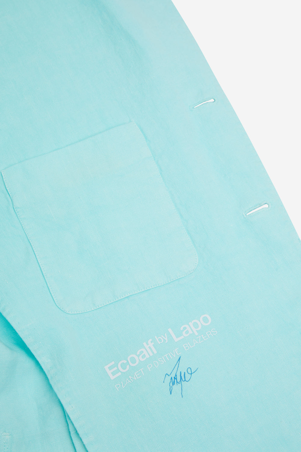 BLAZER LAPO EN CHANVRE TURQUOISE