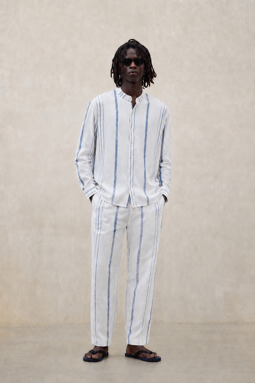 PANTALONES DE RAYAS GINA BLANCO