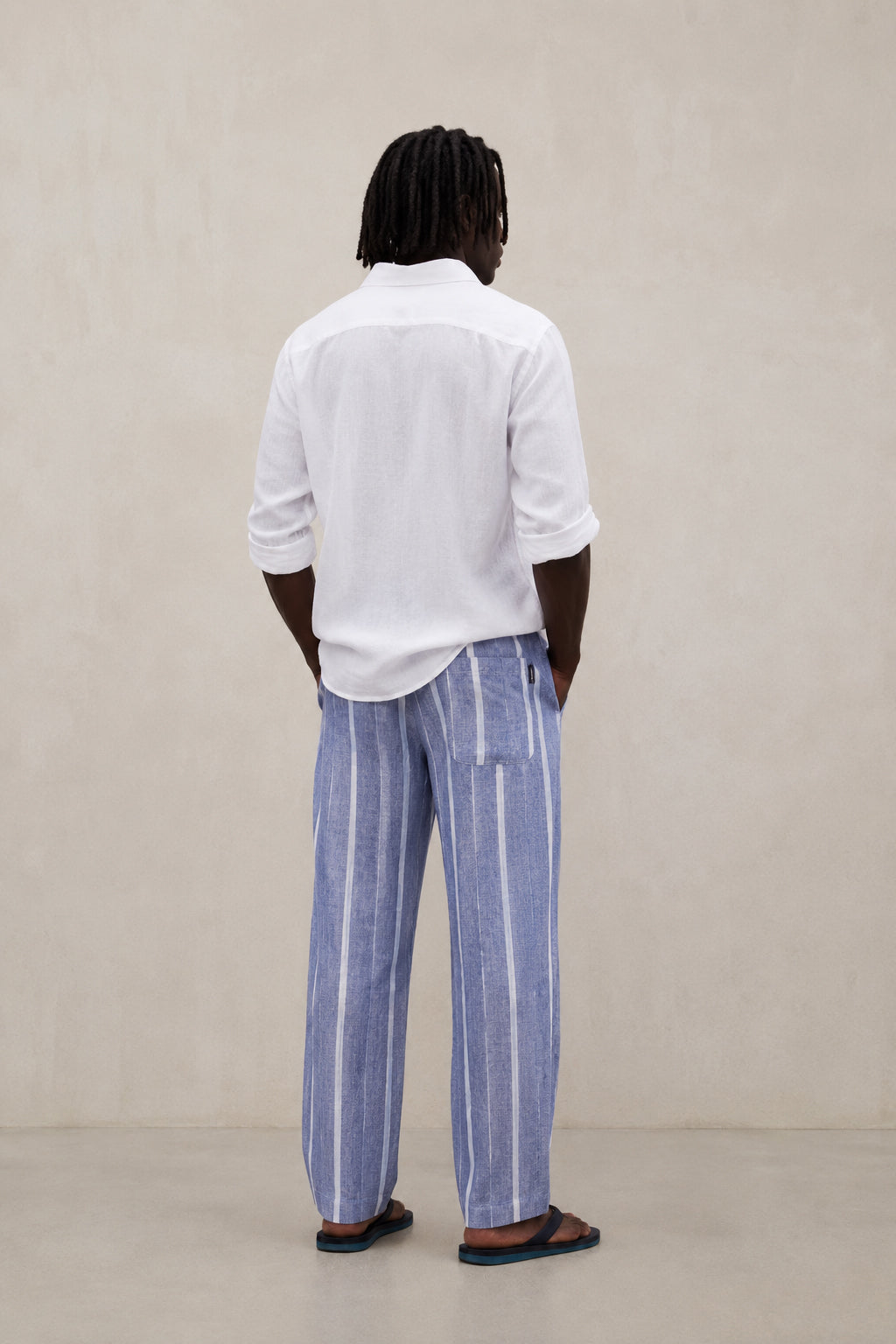 PANTALONI A RIGHE GINA BLU