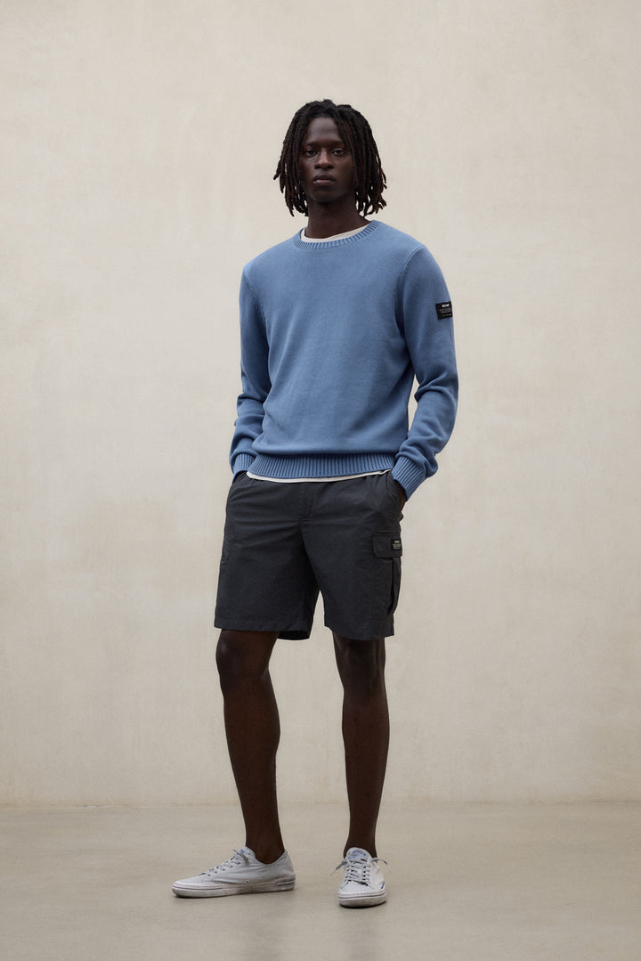 PULLOVER TAIL BLAU