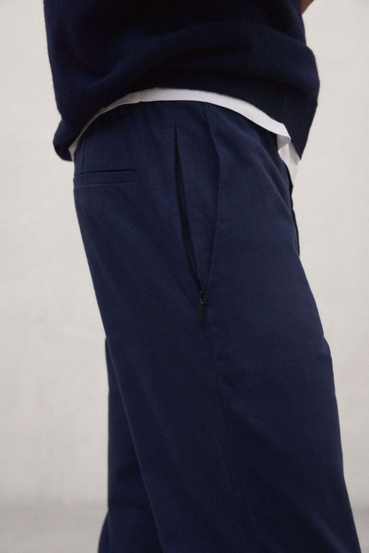 BAFI NAVY BLUE COTTON TROUSERS