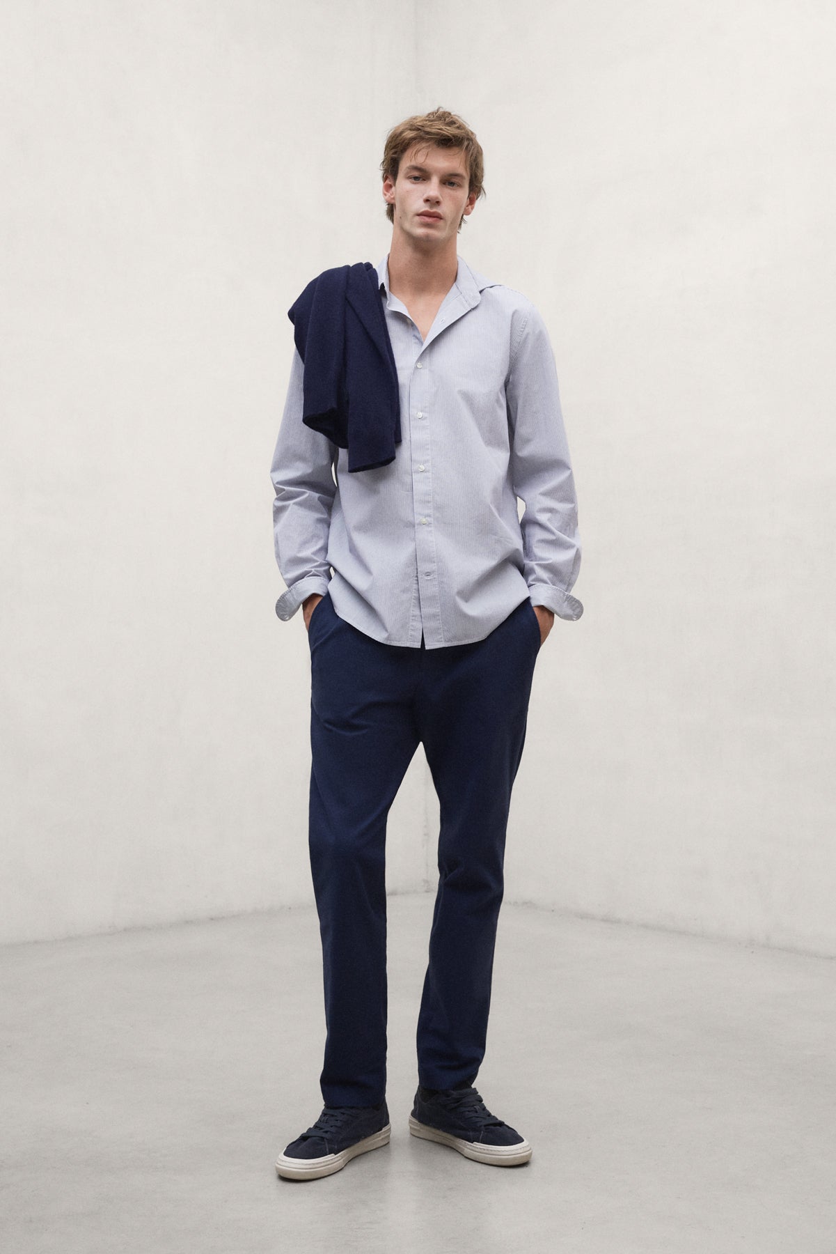 BAFI NAVY BLUE COTTON TROUSERS