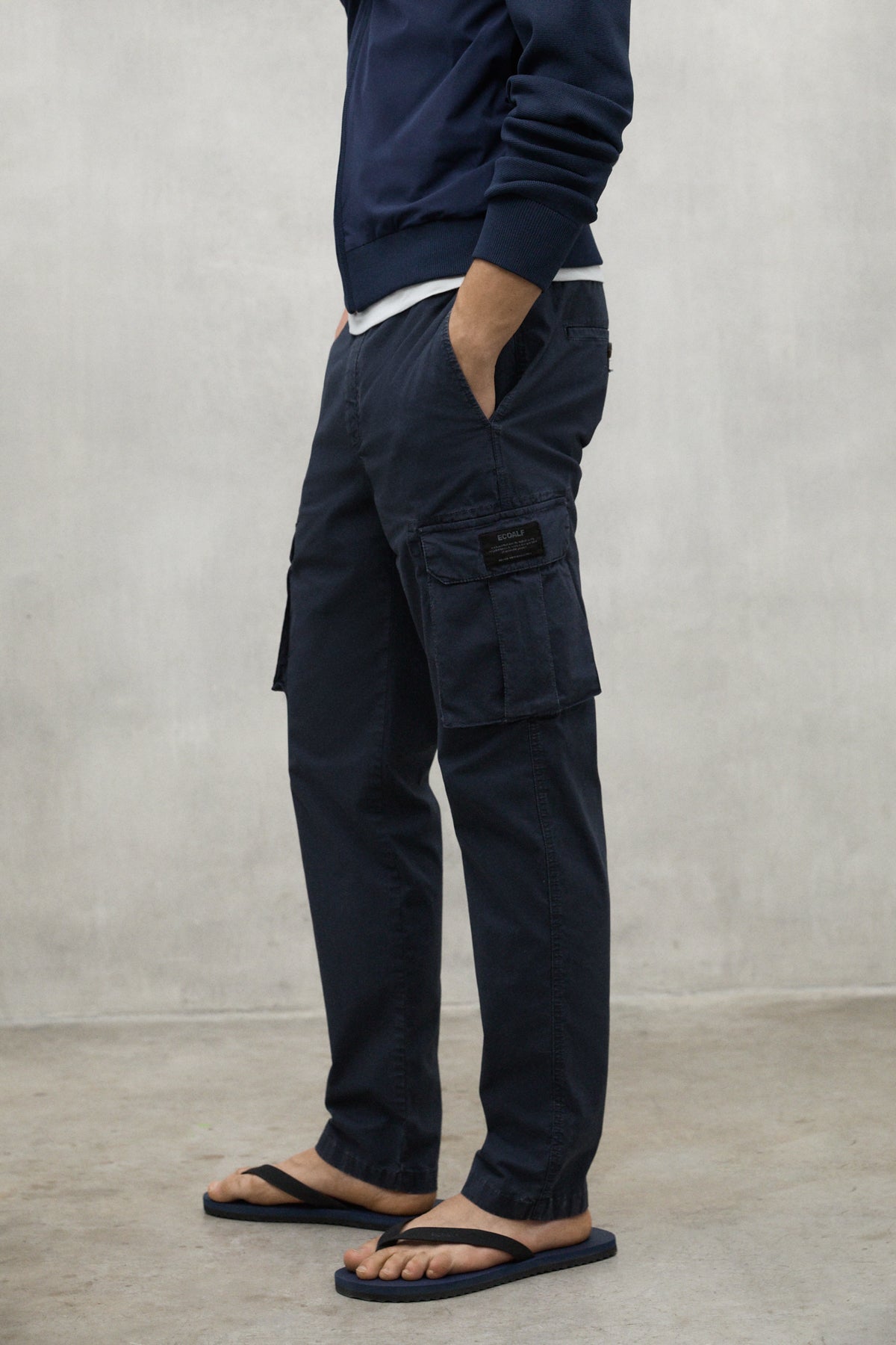 NAVY BLUE ETHICARGO TROUSERS
