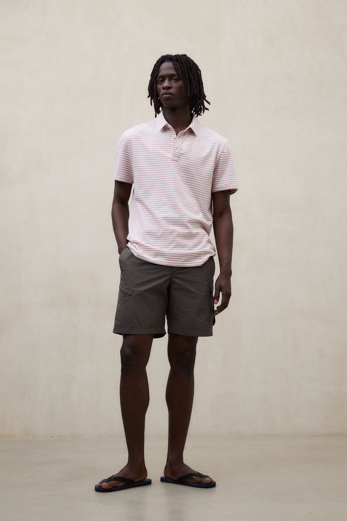 POLO LOGAN A RIGHE ROSA