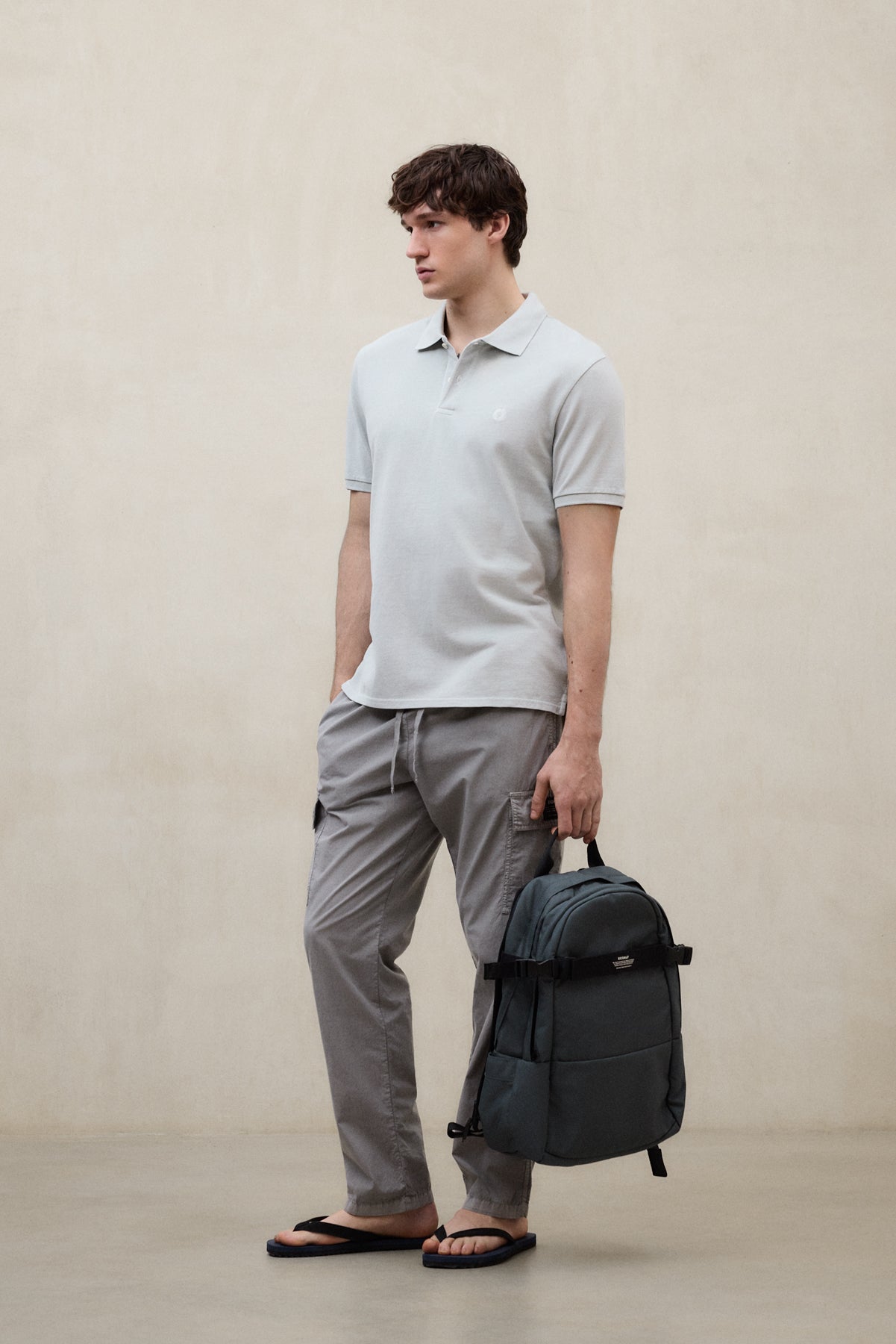 TEDAN LIGHT GREY PIQUÉ POLO SHIRT