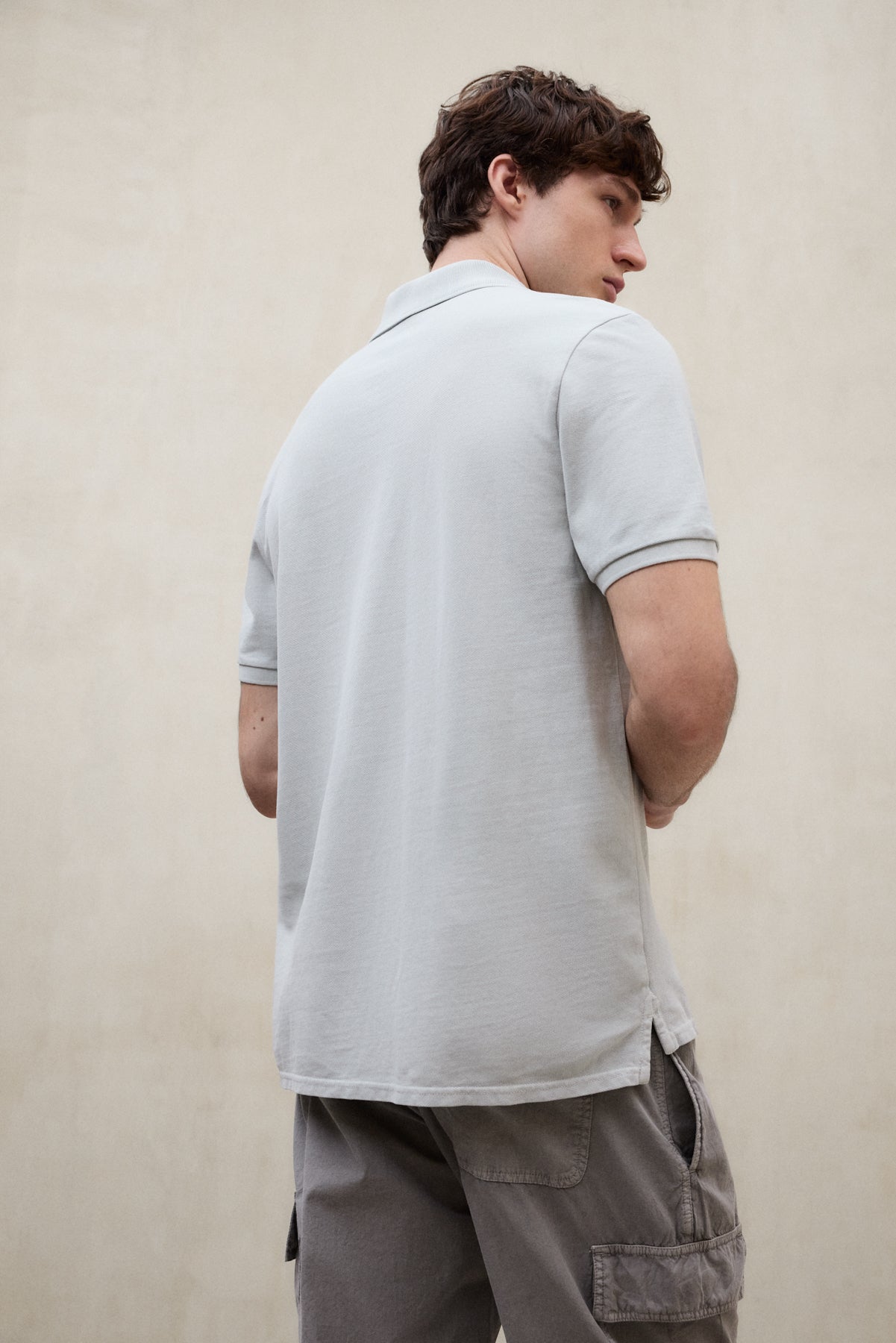 TEDAN LIGHT GREY PIQUÉ POLO SHIRT