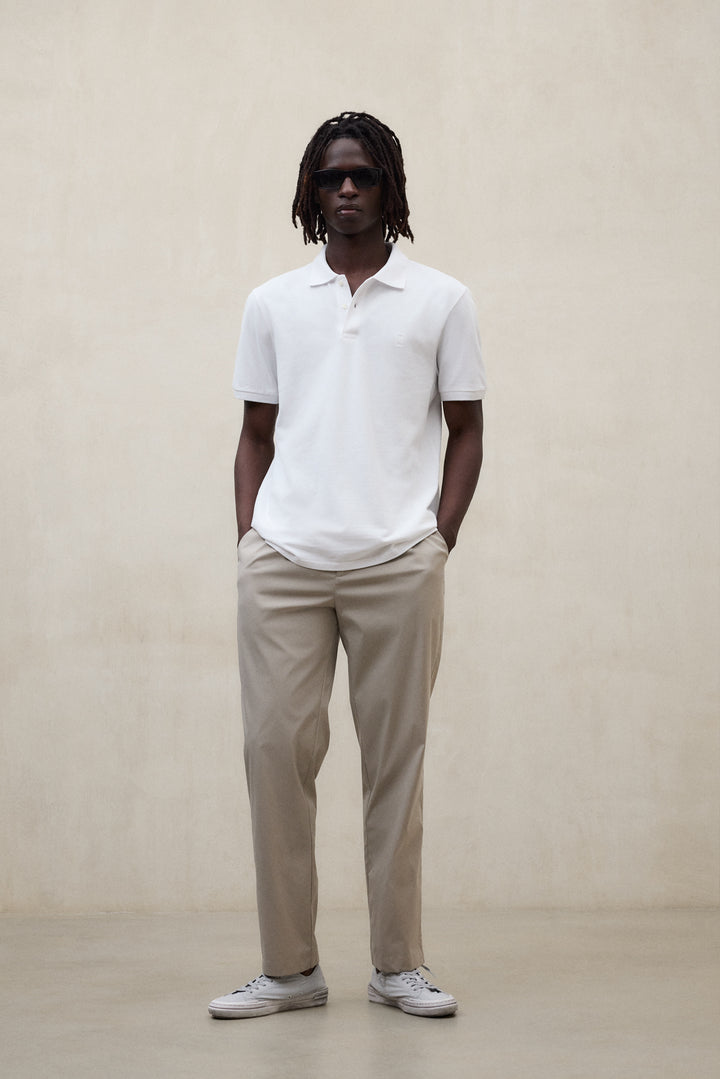 PIQUÉ-POLOSHIRT TEDAN WEISS