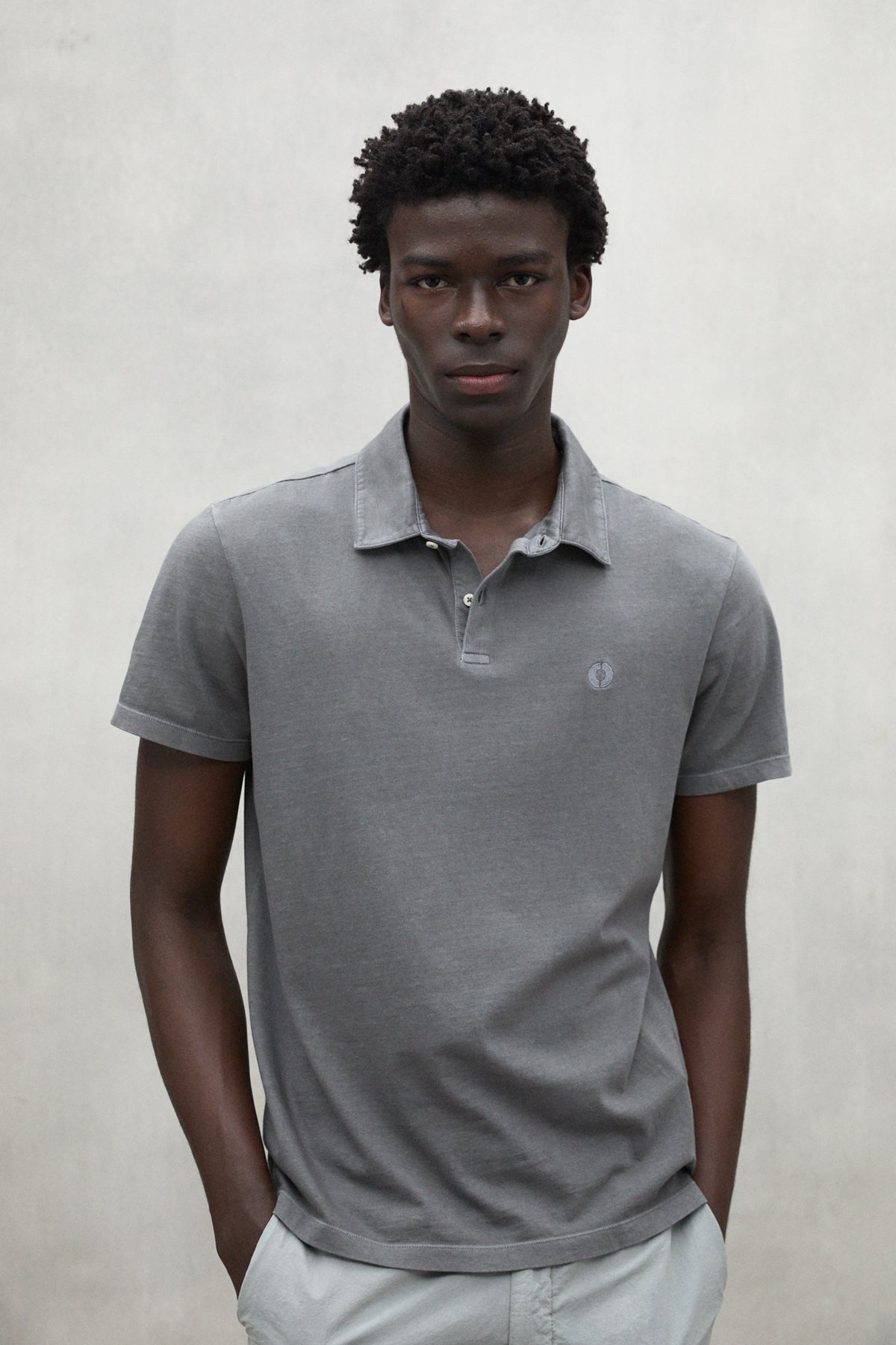 POLO JERSEY THEO GRIS FONCÉ