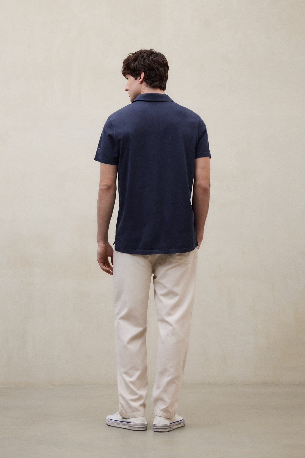 THEO NAVY BLUE KNIT POLO SHIRT