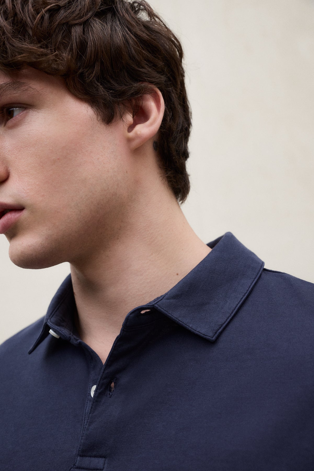 THEO NAVY BLUE KNIT POLO SHIRT