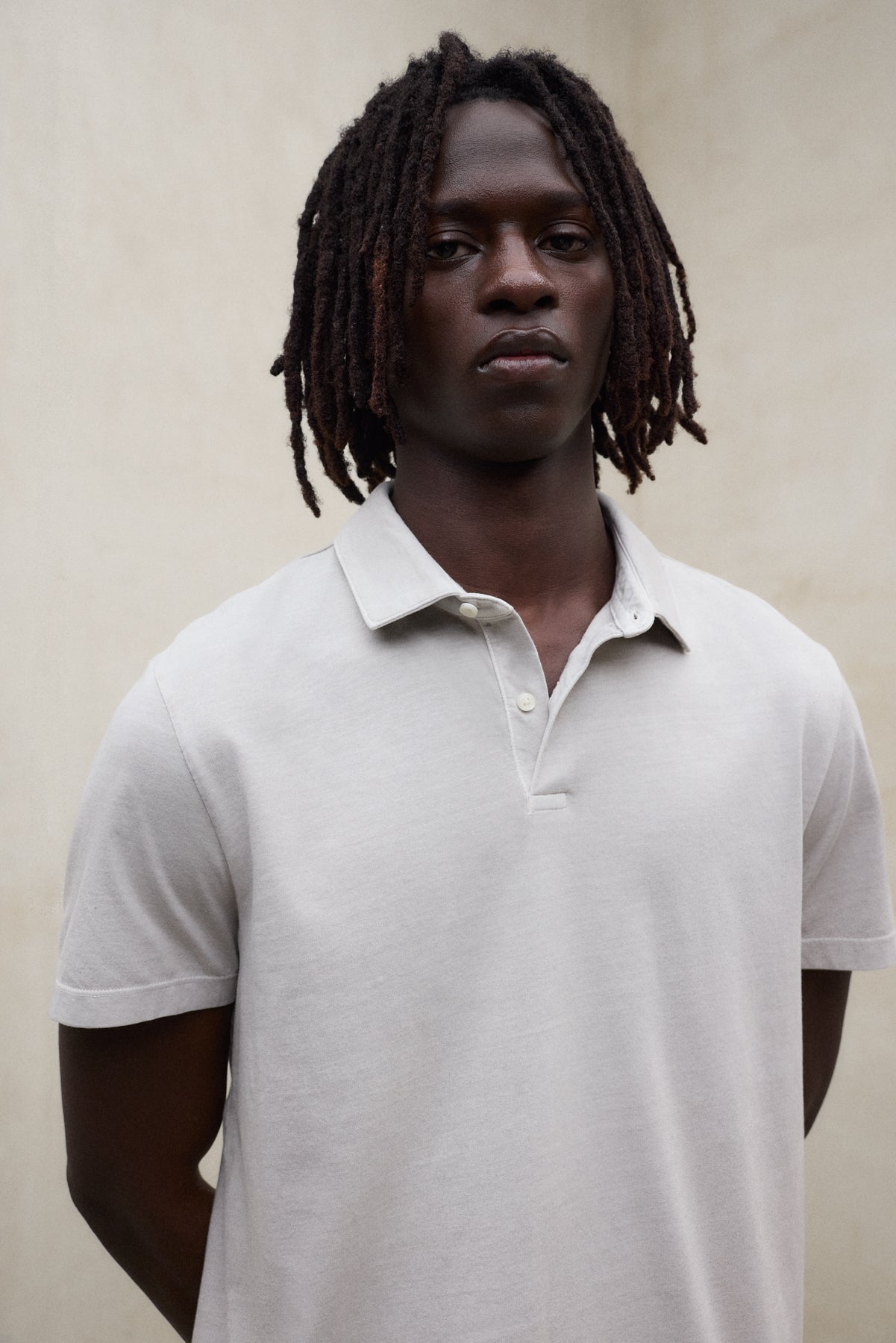 THEO GREY KNIT POLO SHIRT