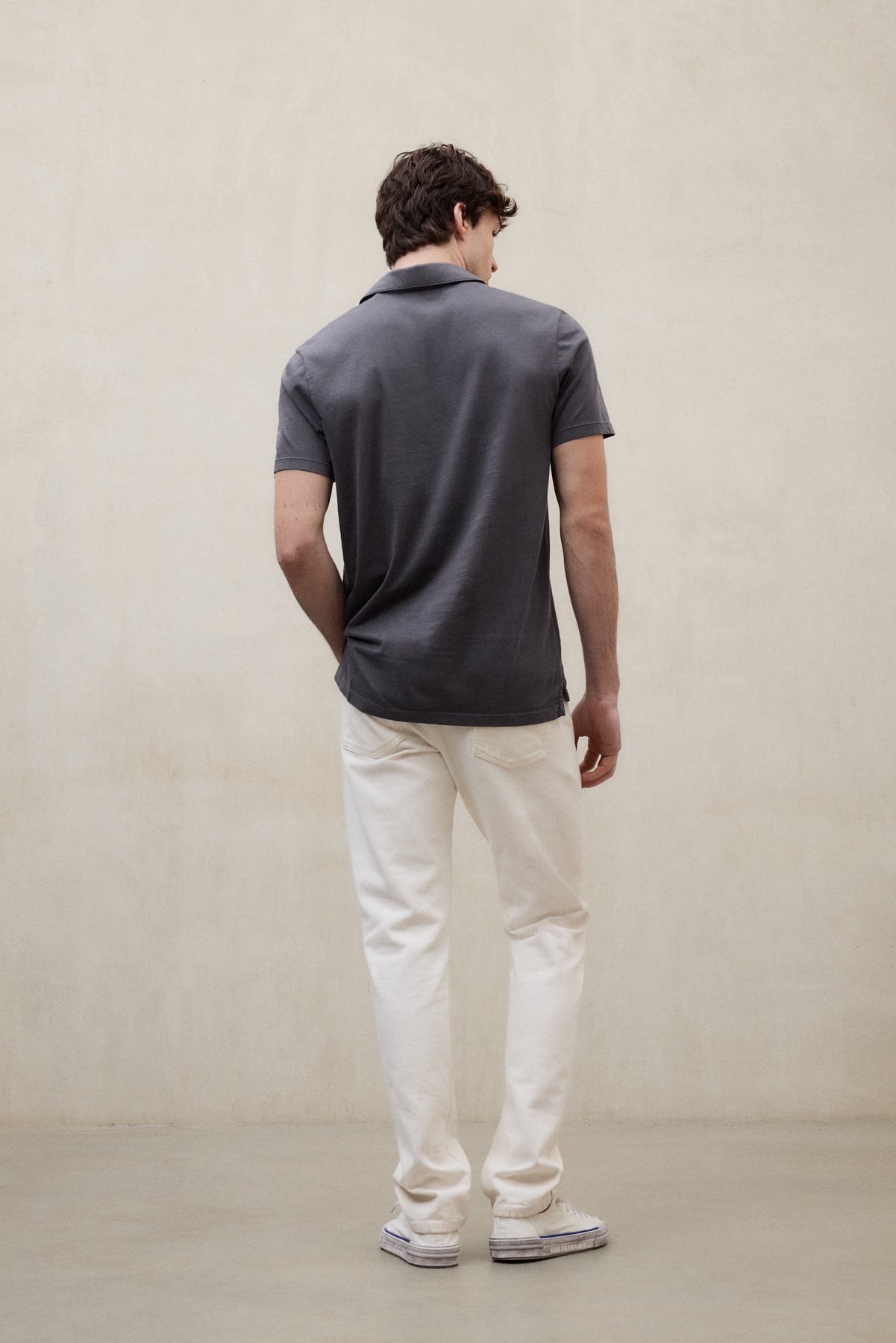 THEO DARK GREY KNIT POLO SHIRT