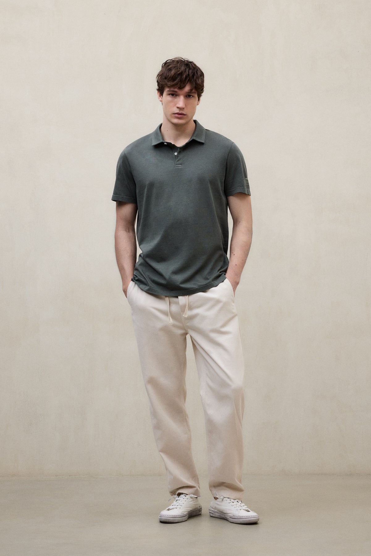 THEO DARK GREEN KNIT POLO SHIRT