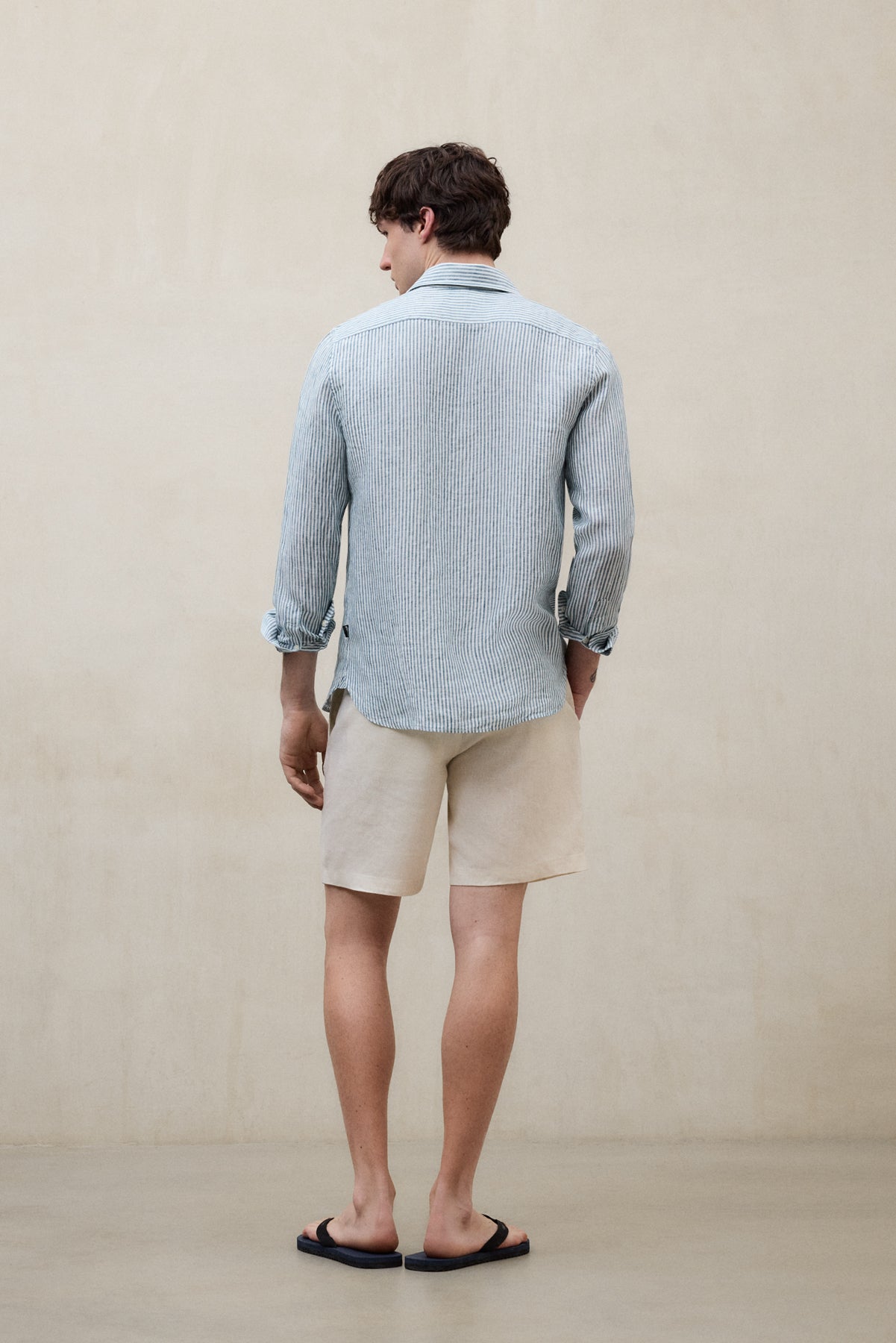 STRIPED GREEN ALFREDO LINEN SHIRT