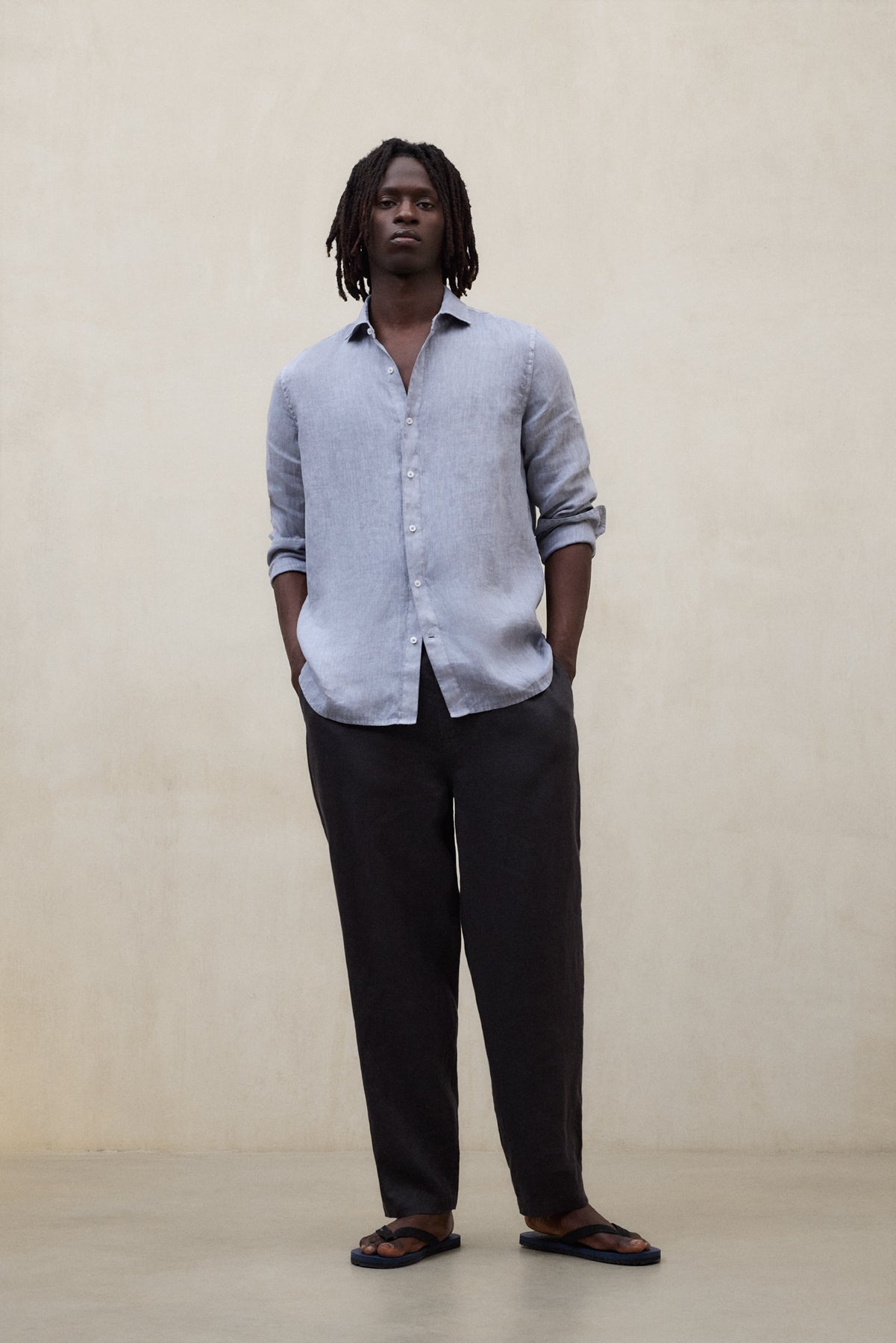 BLUE ALFREDO LINEN SHIRT