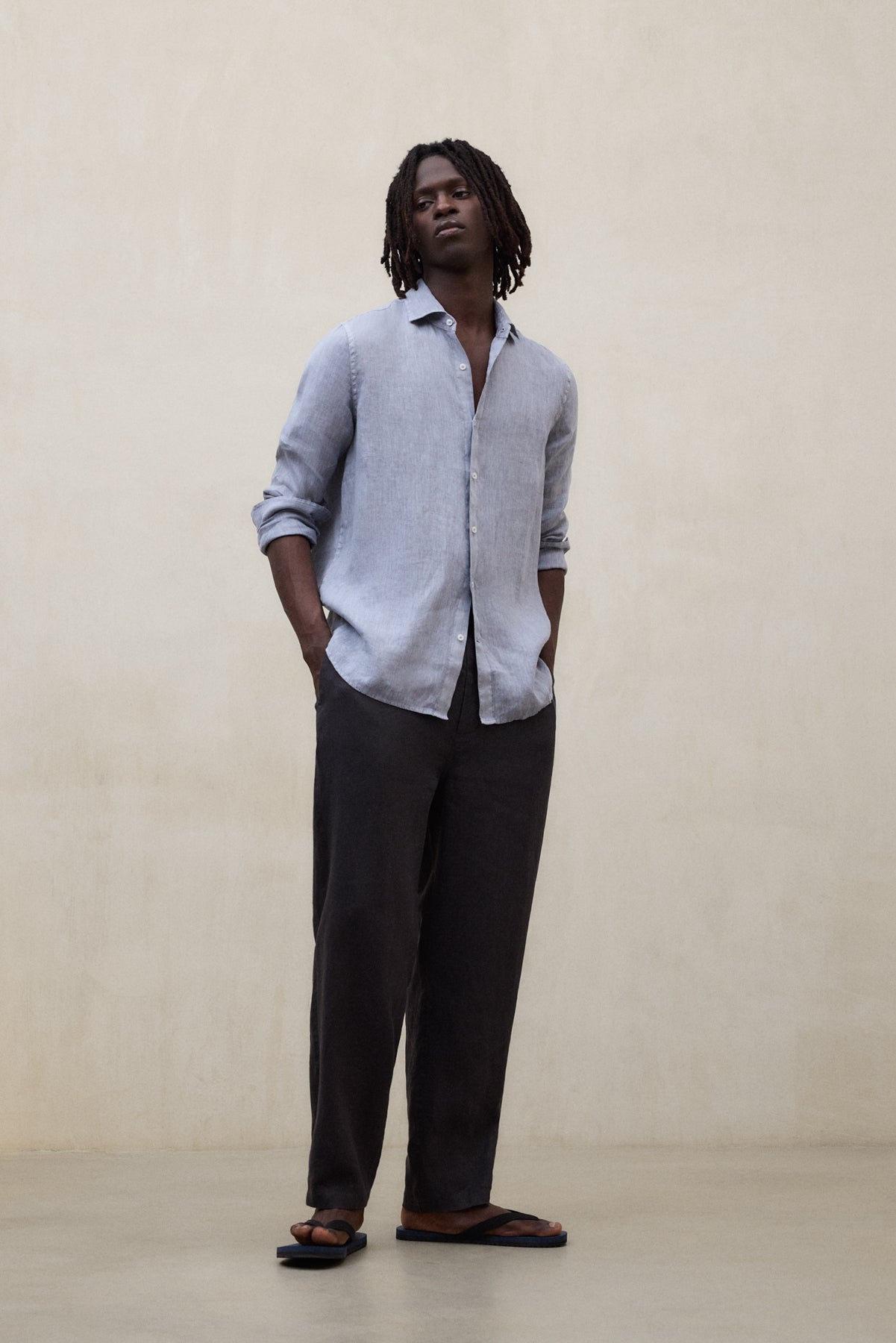 BLUE ALFREDO LINEN SHIRT