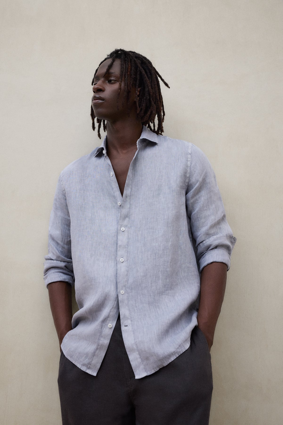 BLUE ALFREDO LINEN SHIRT