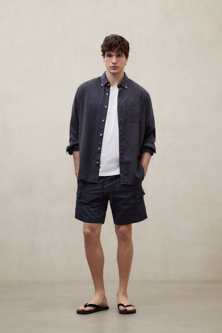 TENCEL-HEMD ANTEJO MARINEBLAU