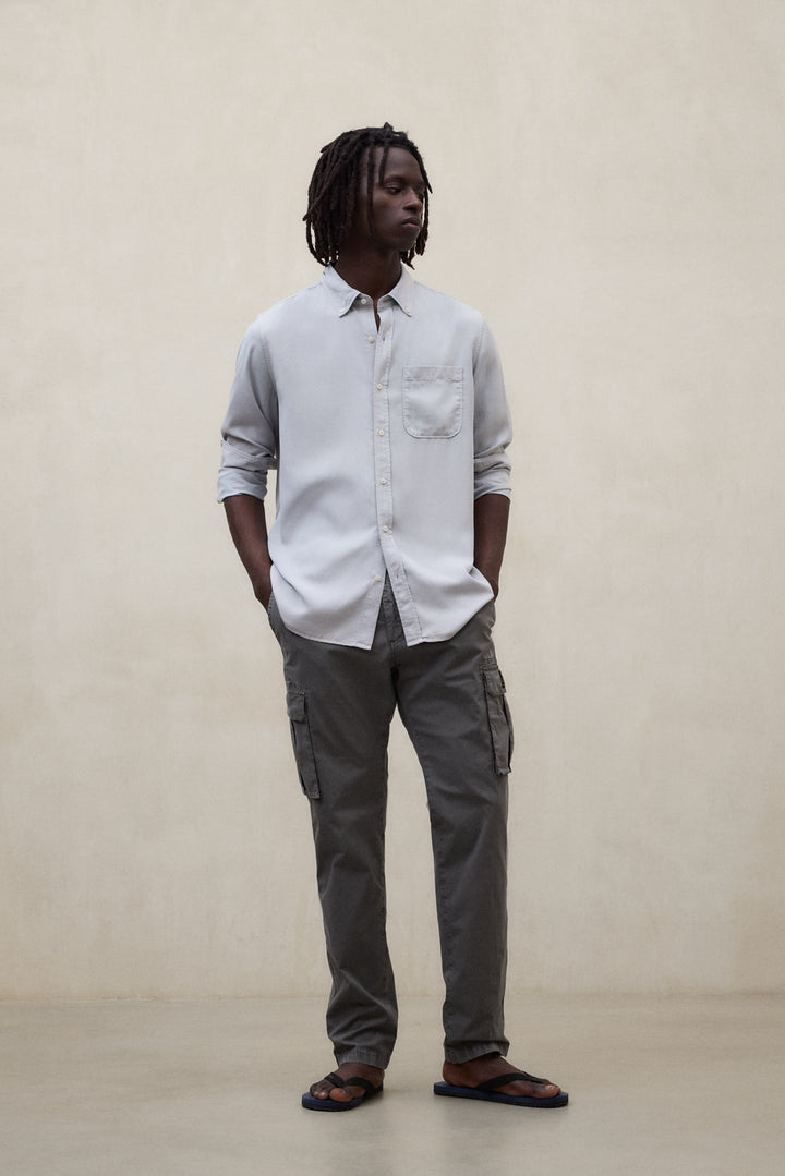 CAMISA ANTEJO DE TENCEL GRIS