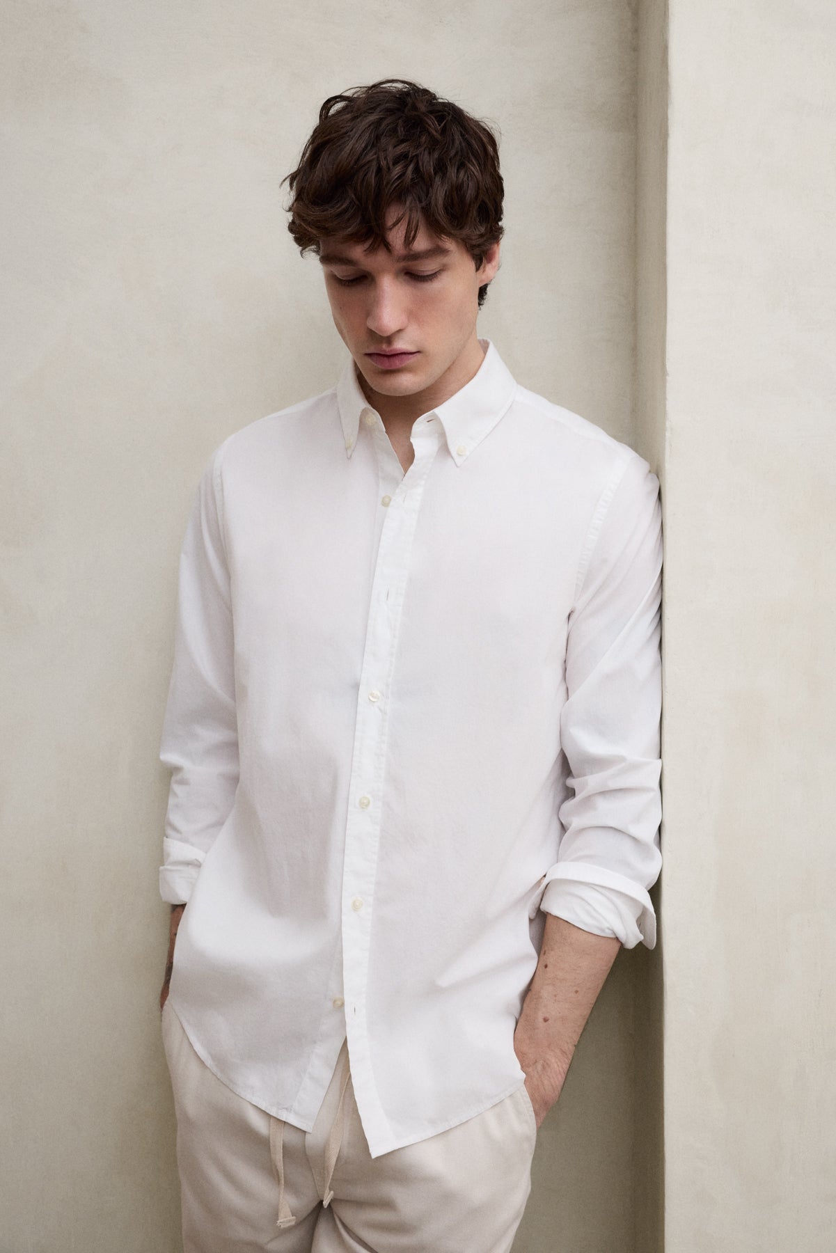 CHEMISE ANTEJO EN POPELINE BLANCHE