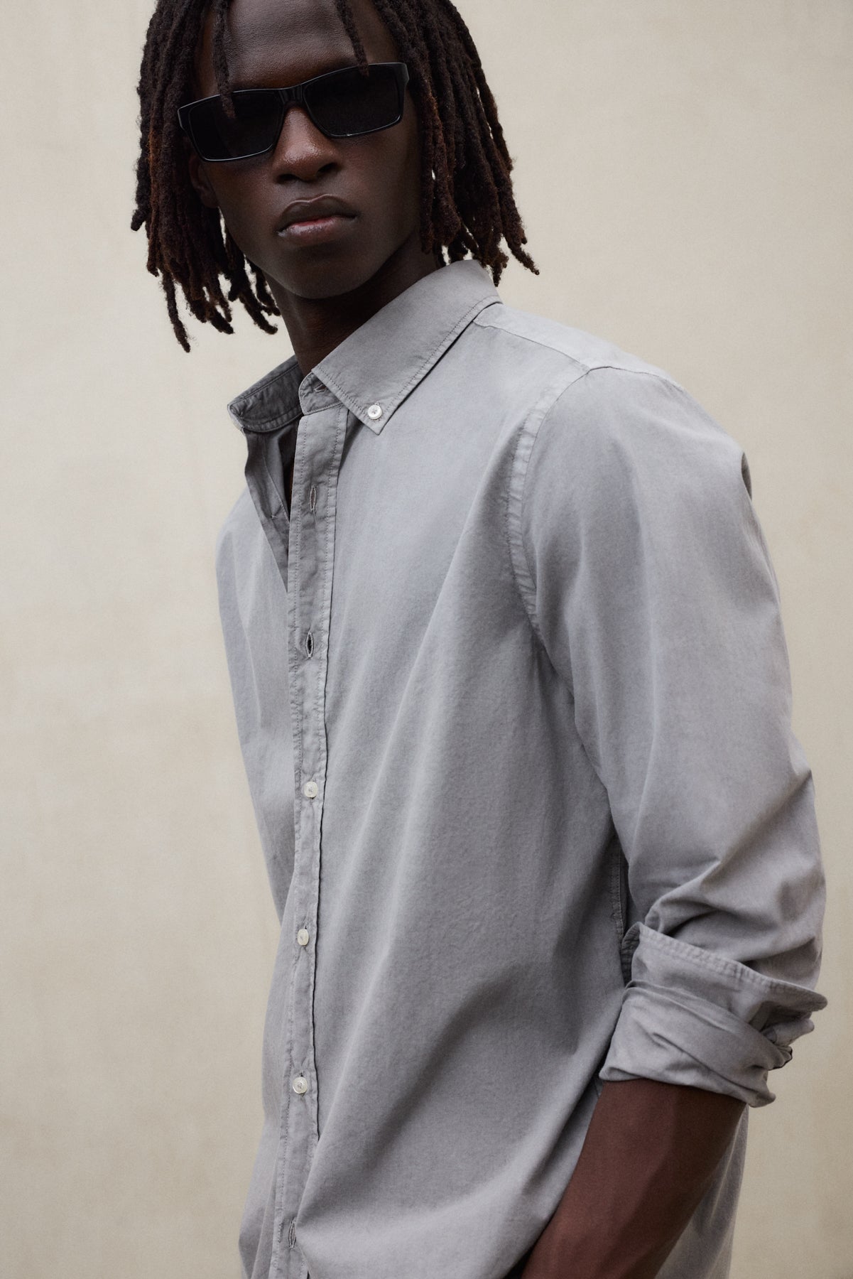 DARK GREY ANTEJO POPLIN SHIRT