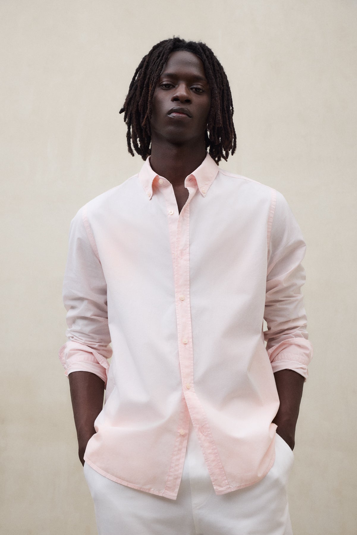 CAMISA ANTEJO DE POPELÍN ROSA