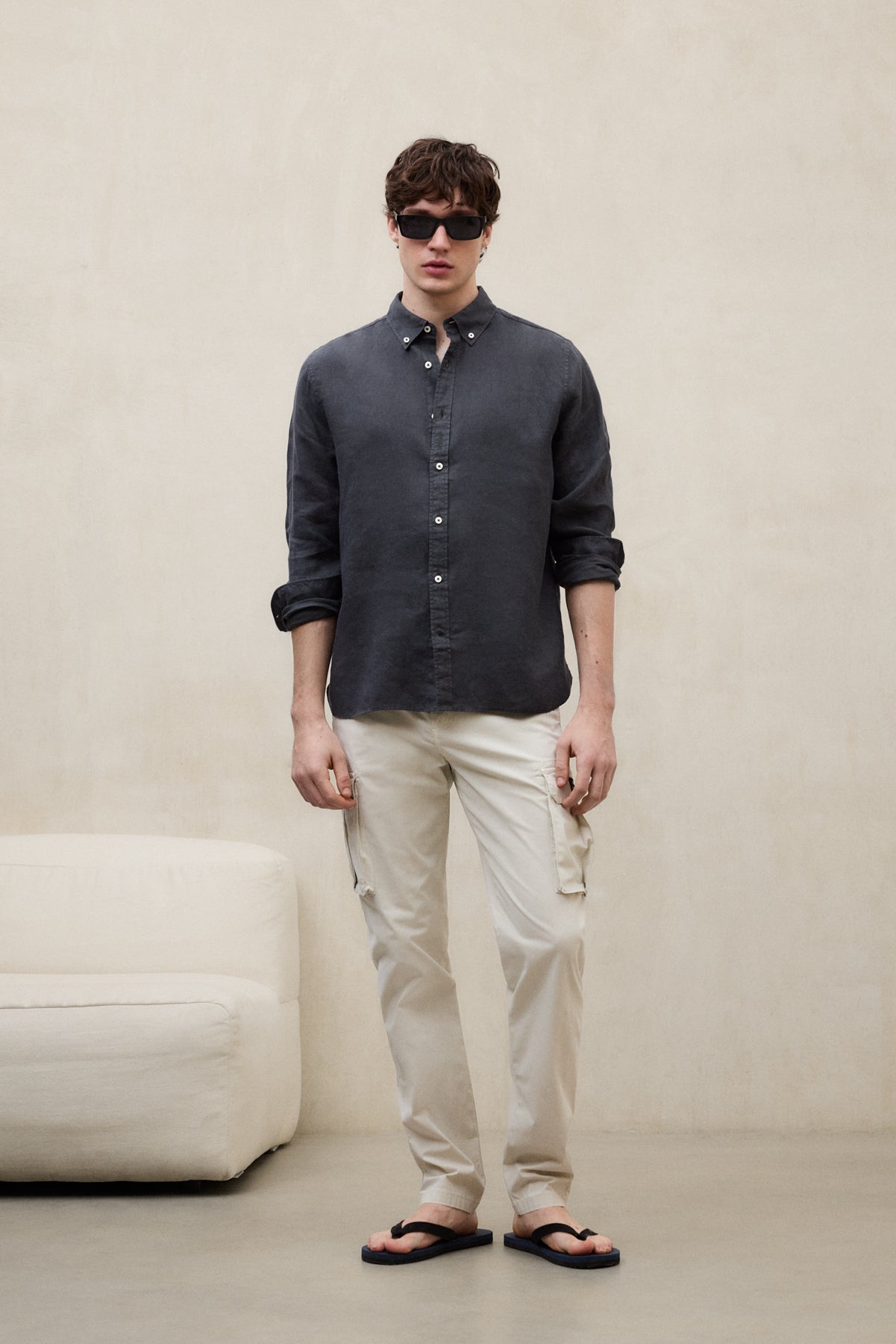 CAMISA MALIBU GRIS OSCURO