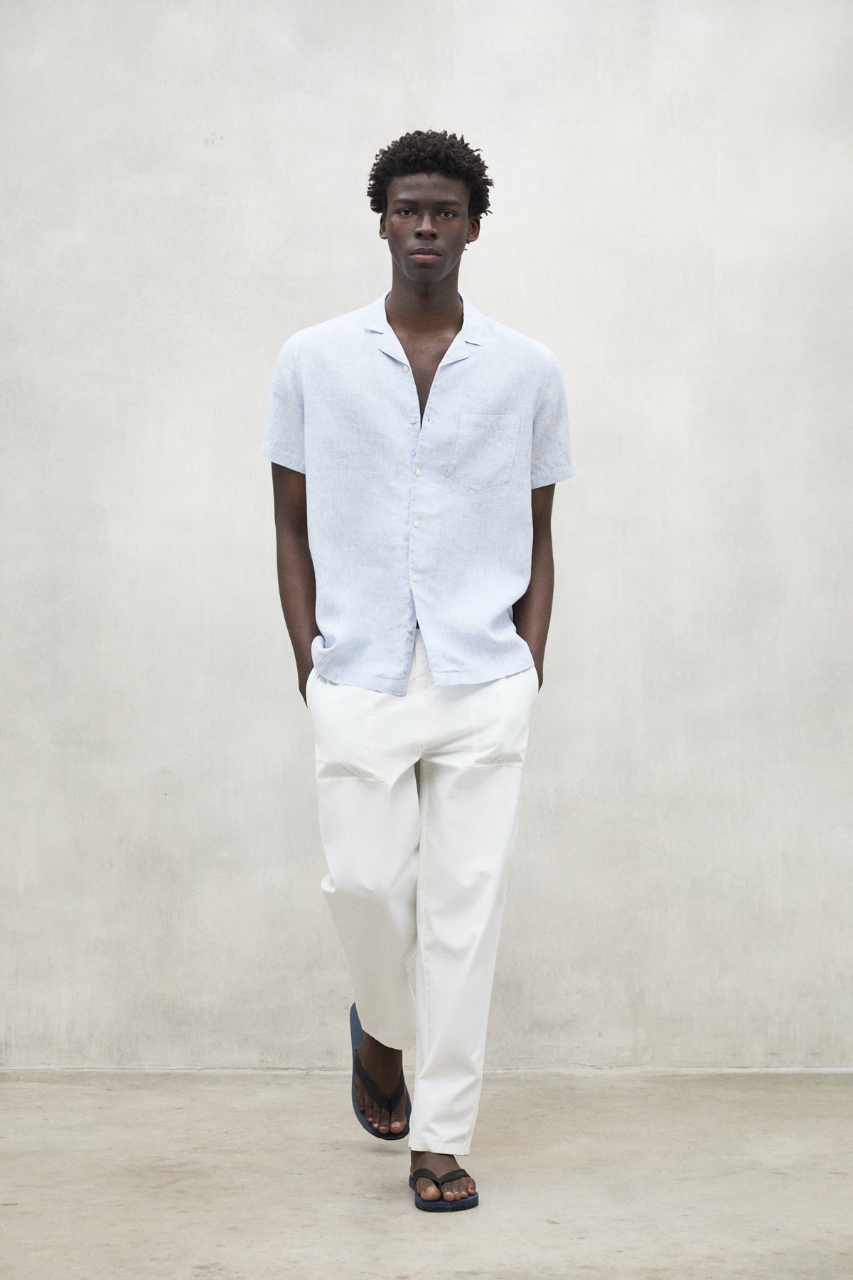 NAVY BLUE AND WHITE SUTAR SHIRT