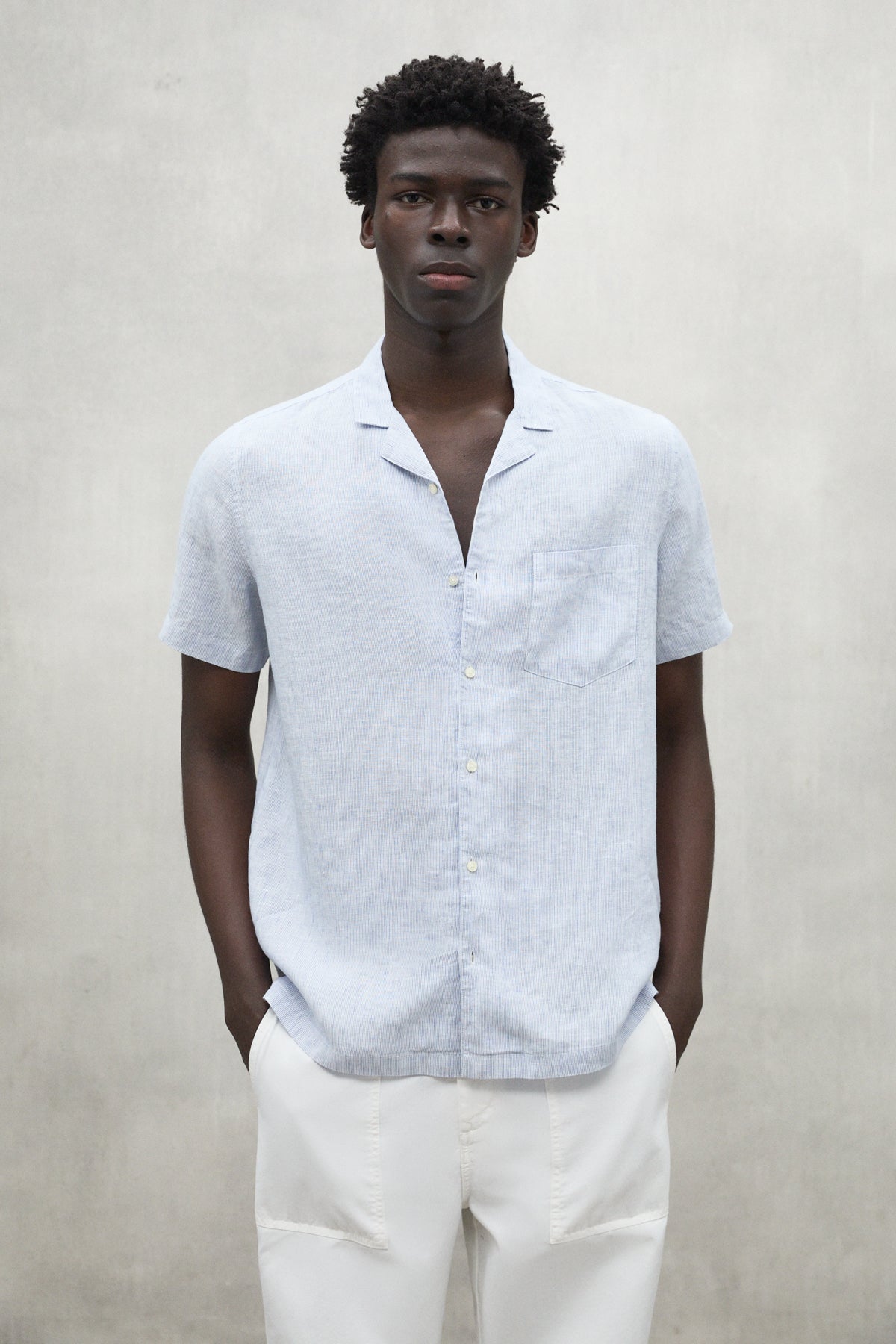 NAVY BLUE AND WHITE SUTAR SHIRT