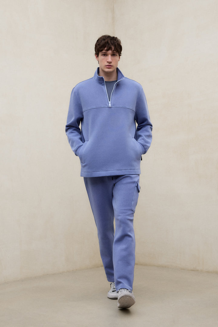 ALEX BLUE NEOPRENE SWEATSHIRT