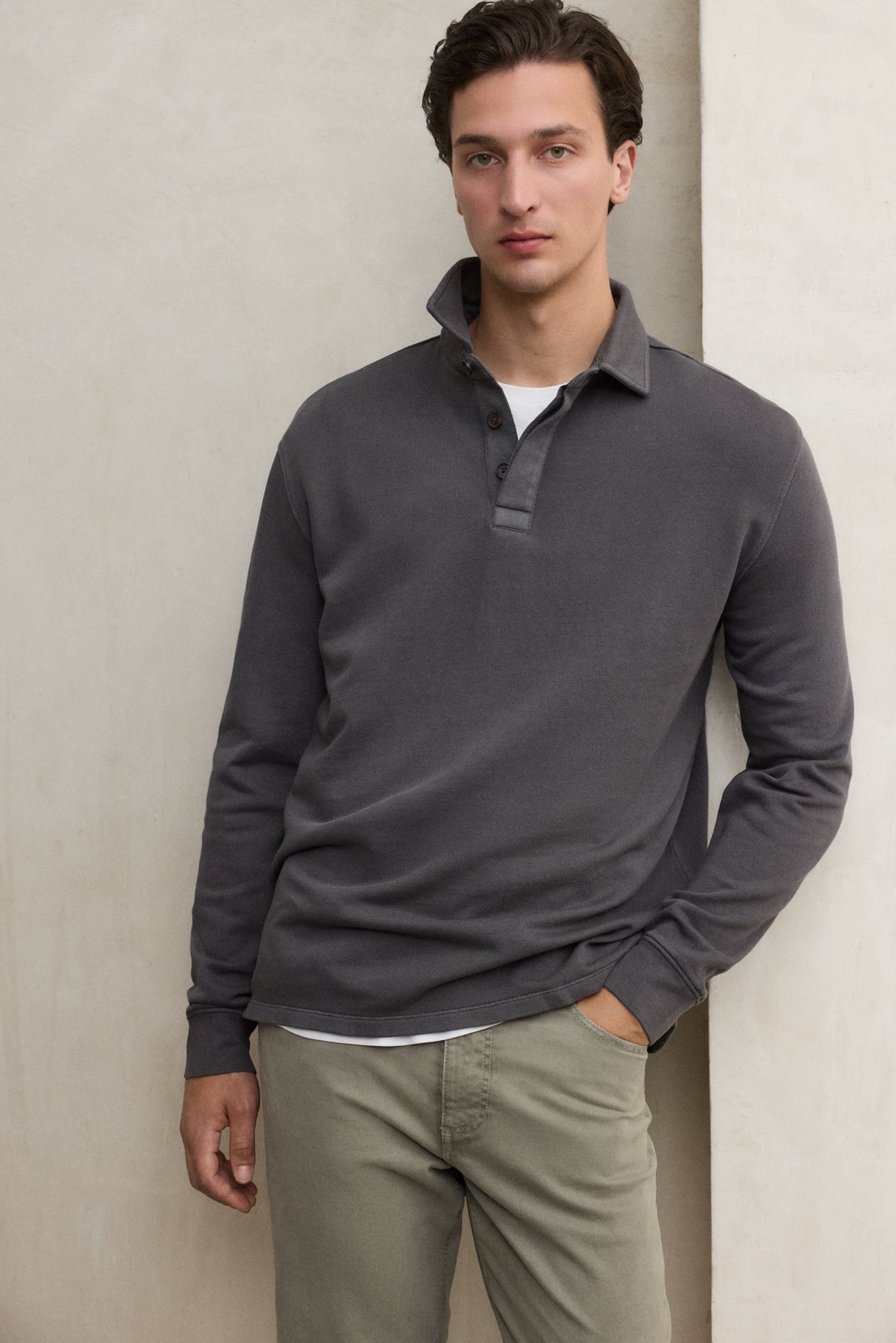 SWEATSHIRT POLO BRENDAN DUNKELGRAU