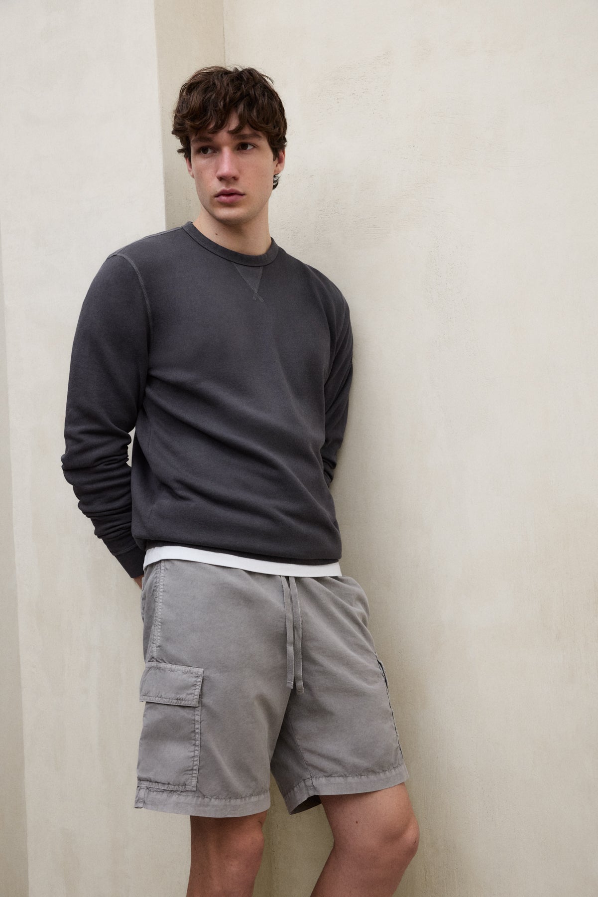 SWEATSHIRT GOLA DUNKELGRAU