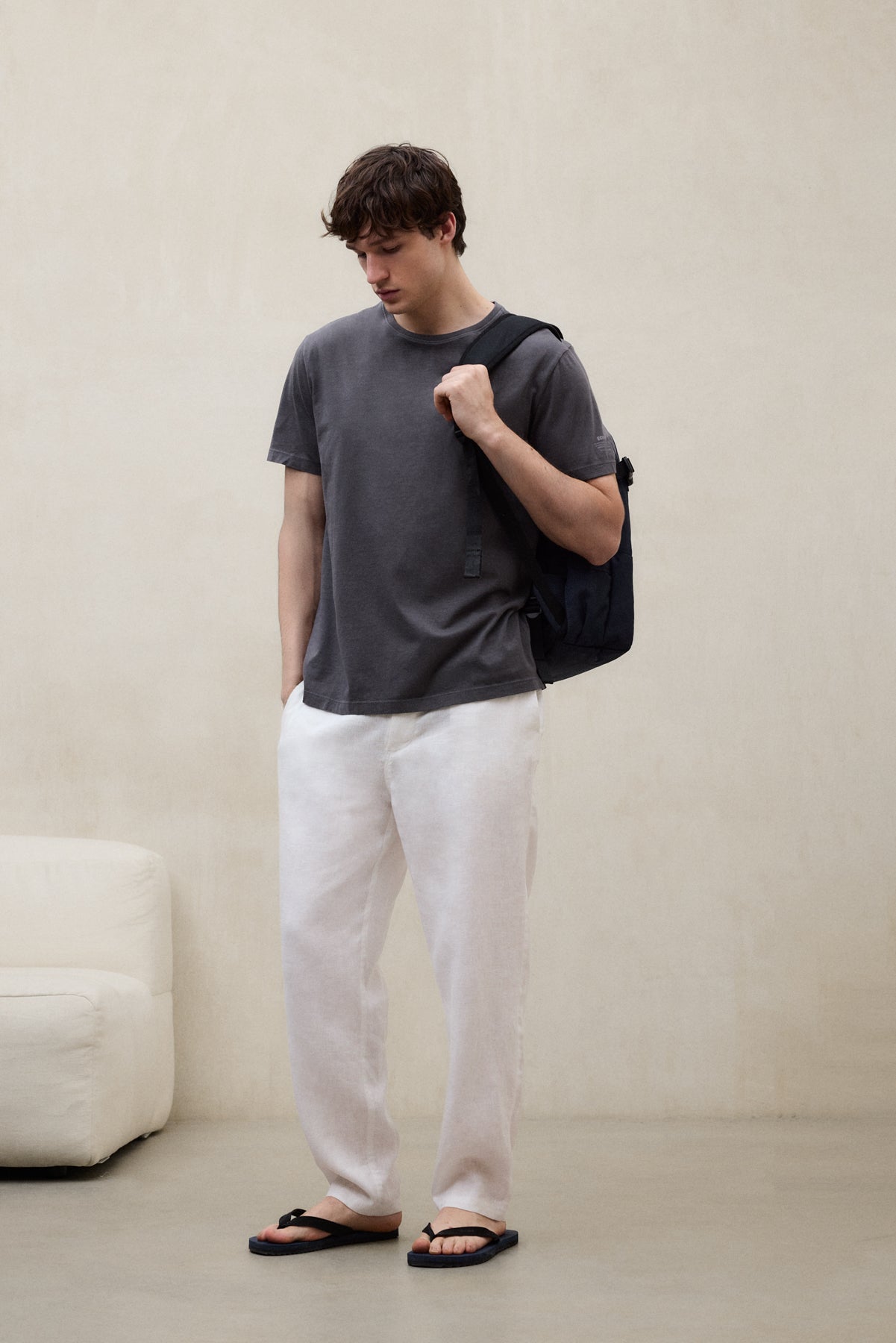 PANTALONES DE LINO ETHIWIN BLANCO