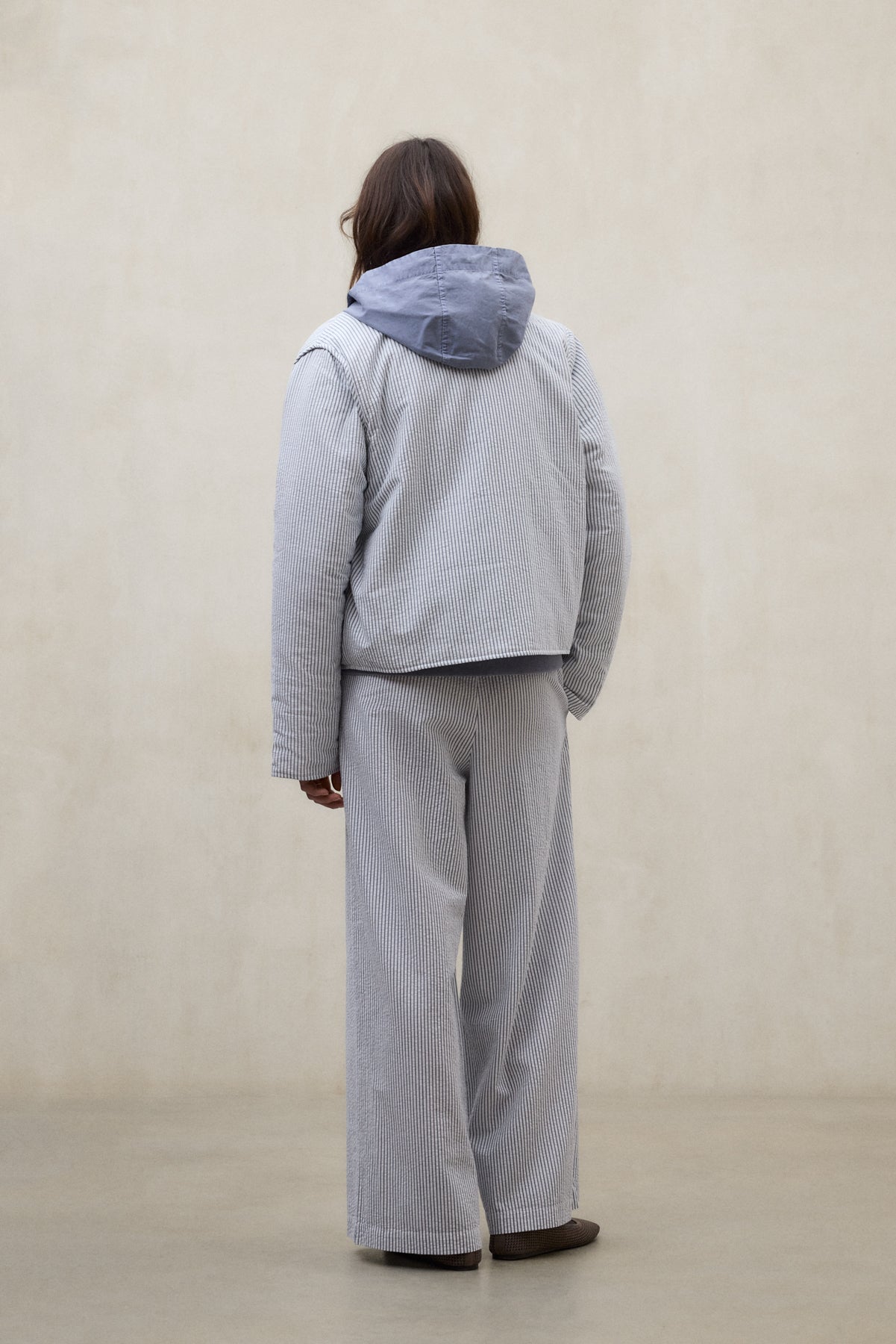 BLUE AND WHITE REVERSIBLE GABI JACKET