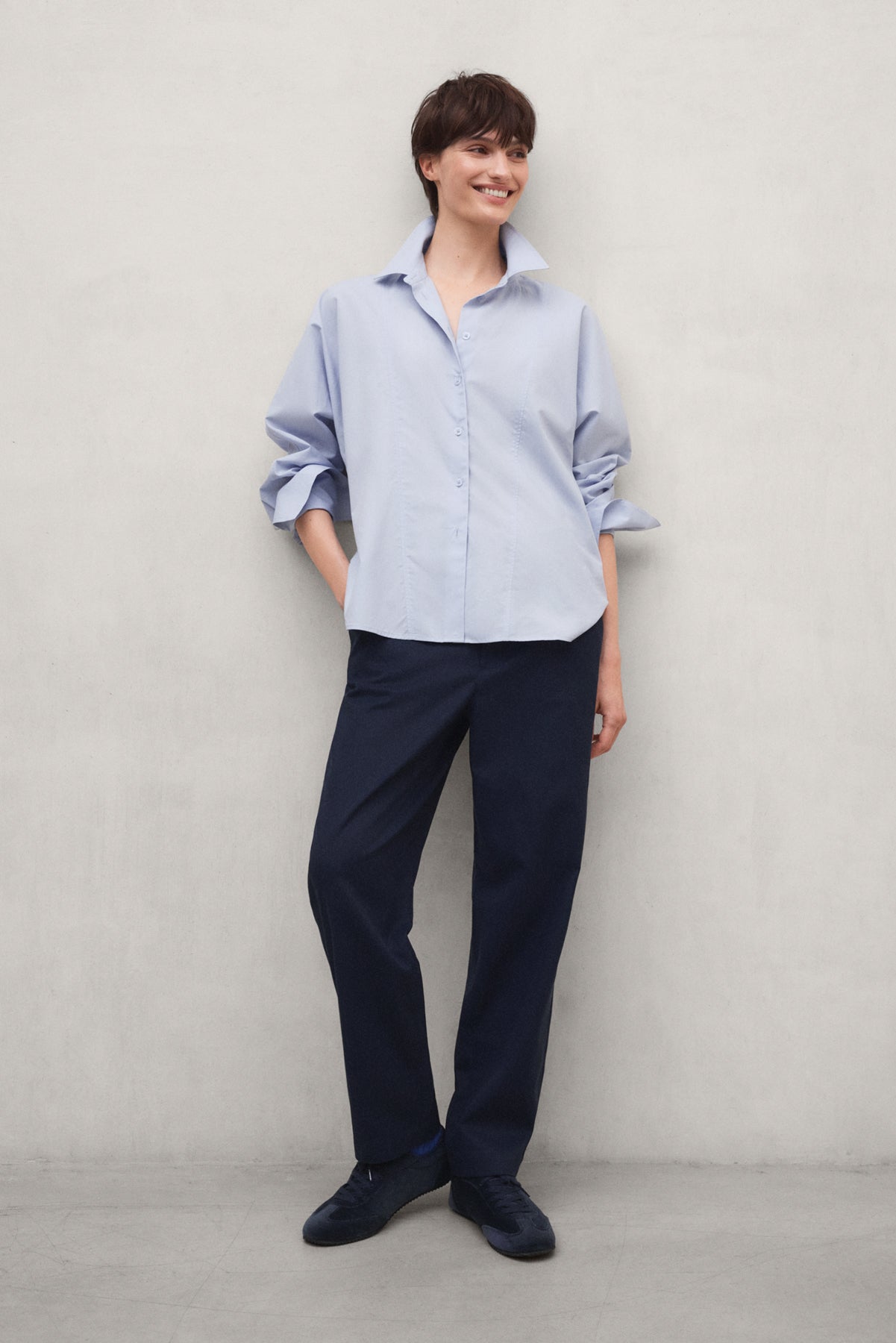 PANTALON COTON TECHNIQUE GALIA BLEU MARINE