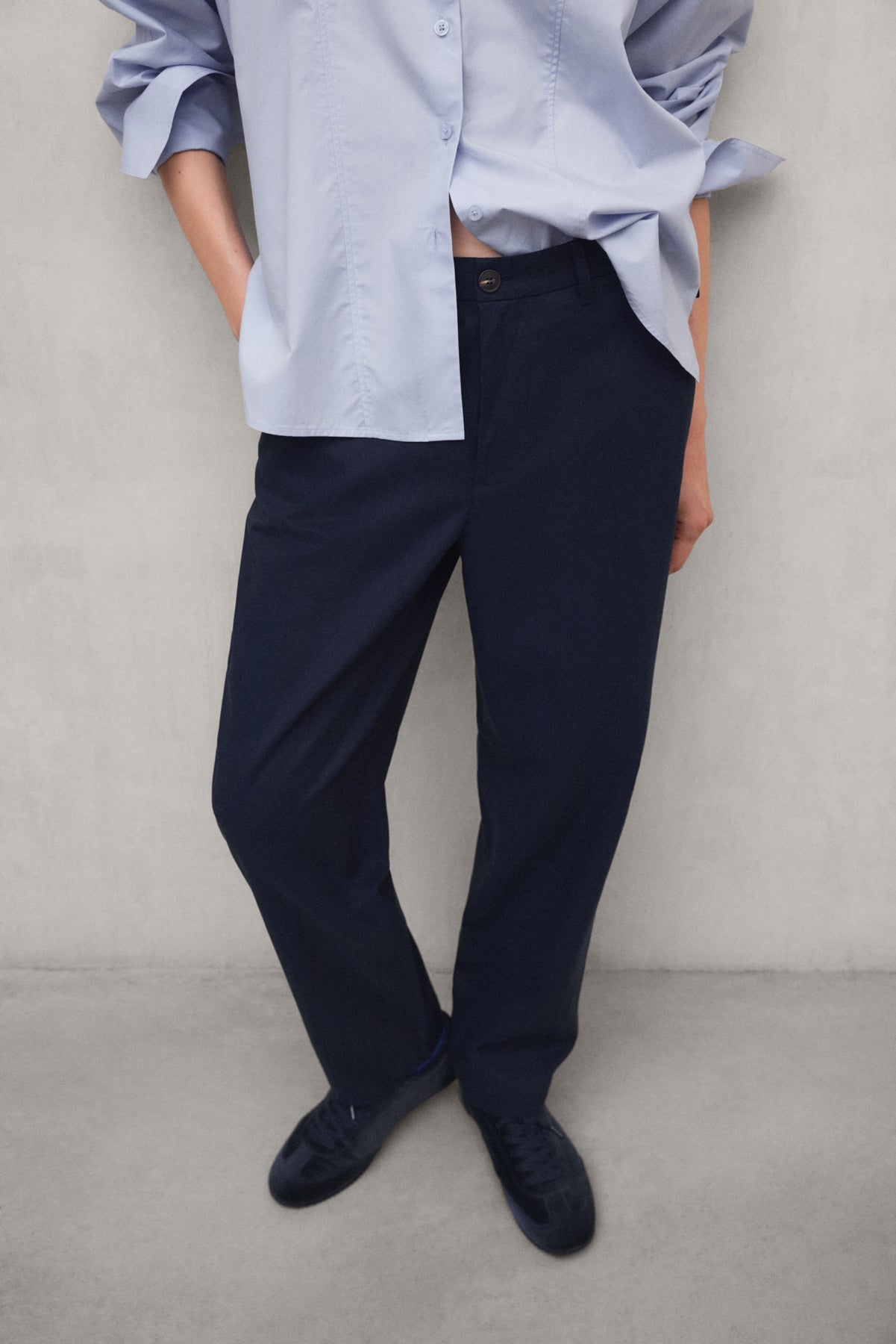 PANTALON COTON TECHNIQUE GALIA BLEU MARINE