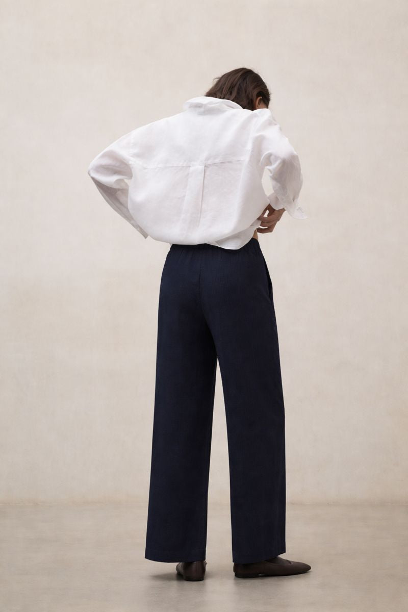 NAVY BLUE MOSS TROUSERS