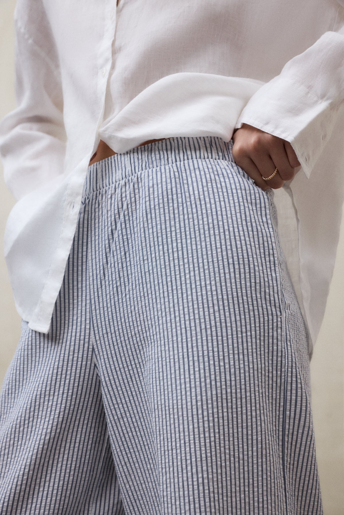 PANTALONES MOSS AZUL Y BLANCO