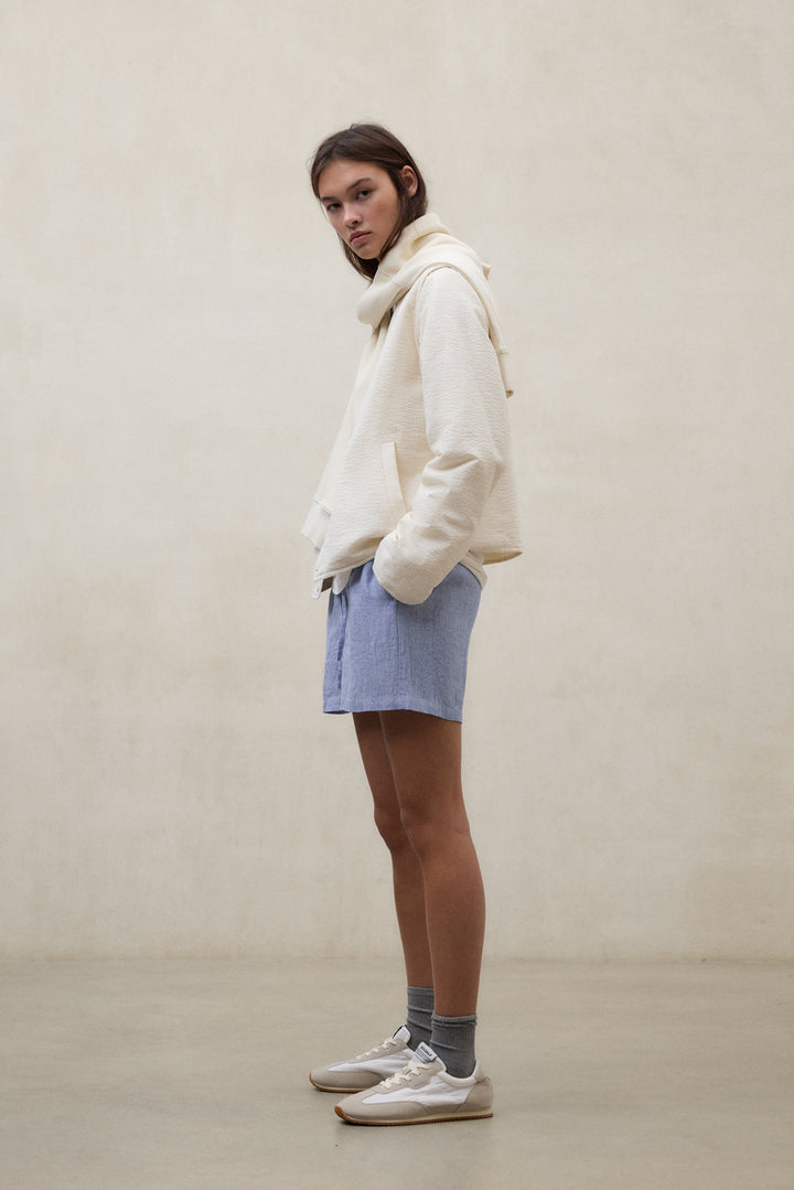 SHORTS ERAS A RAYAS AZULES