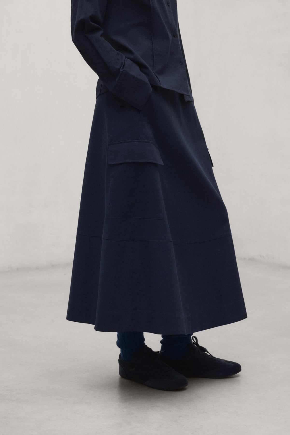 JUPE COTON TECHNIQUE KANO BLEU MARINE