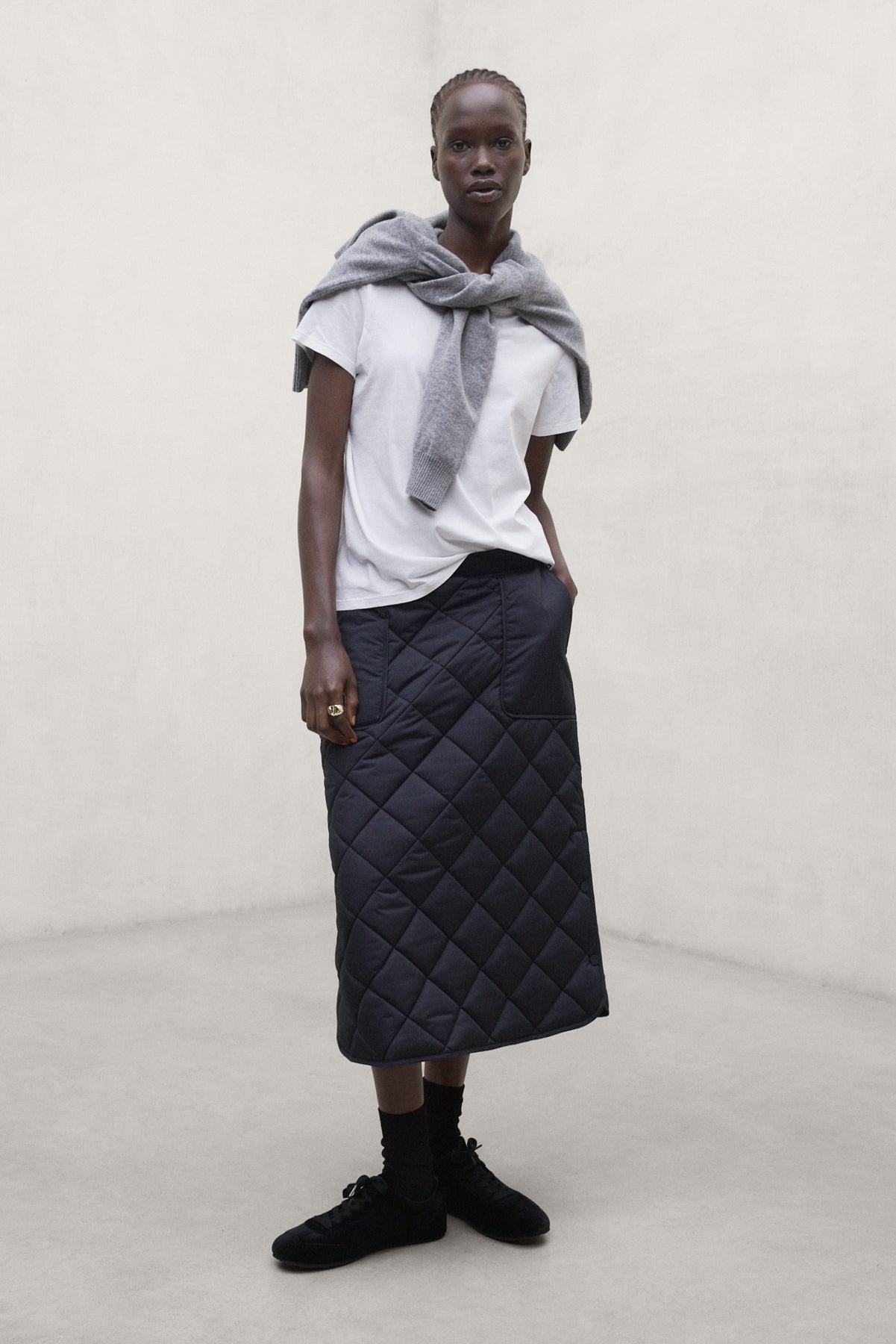 BLACK RHOMB NUBI SKIRT