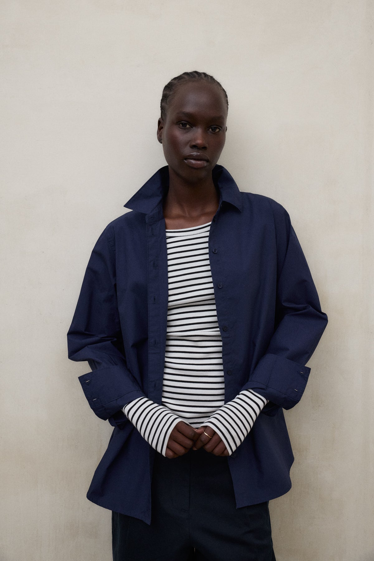 NAVY BLUE ALFREDA SHIRT
