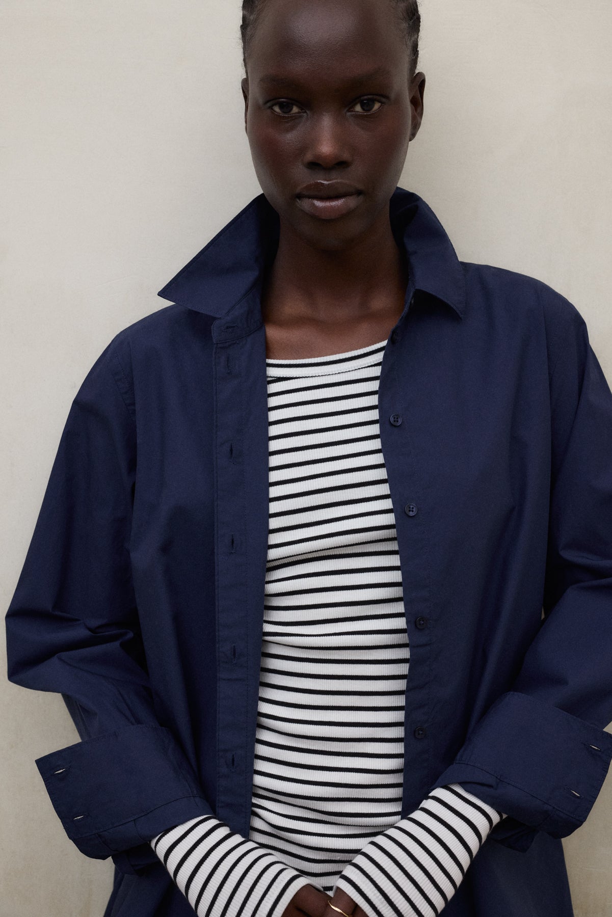 NAVY BLUE ALFREDA SHIRT