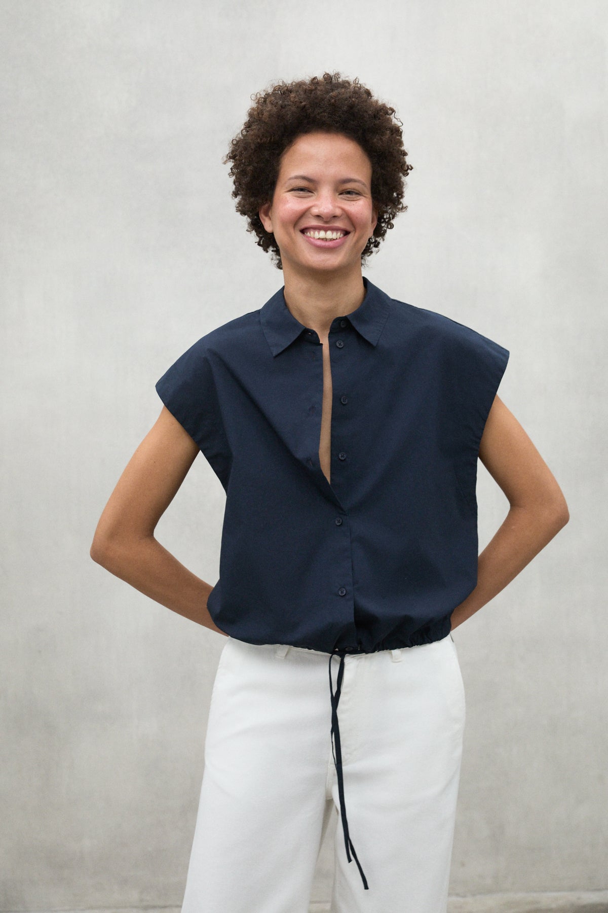 NAVY BLUE FAYE SHIRT