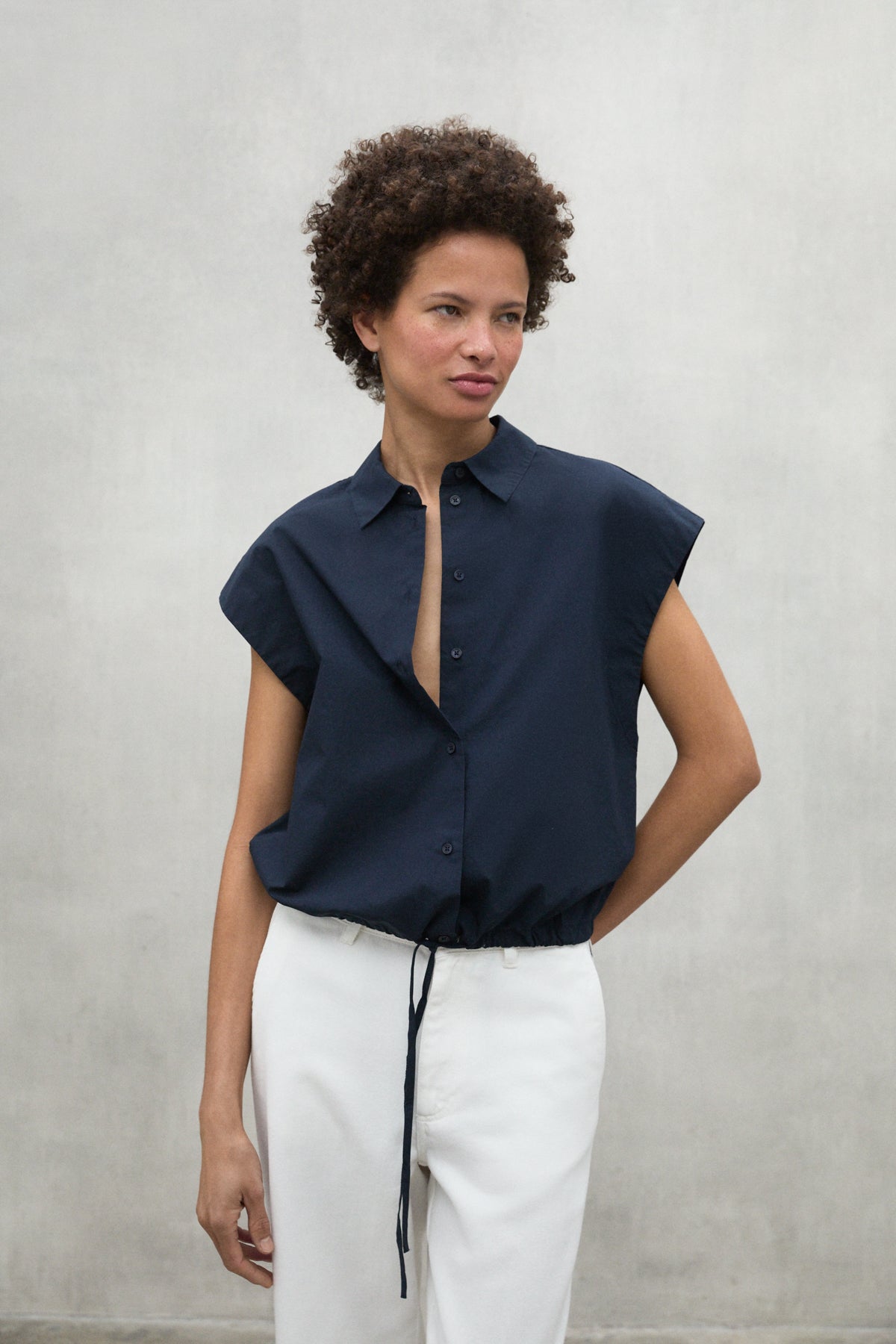 NAVY BLUE FAYE SHIRT