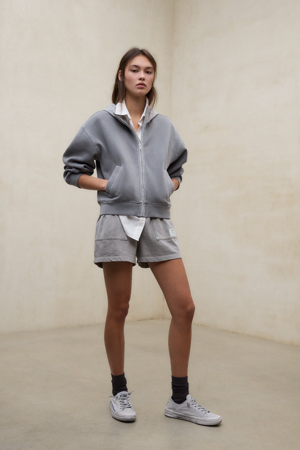 ARICA GREY NEOPRENE SWEATSHIRT