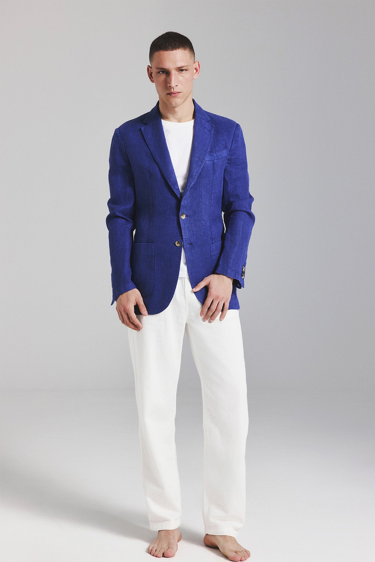 LAPO BLAZER IN BLUE HEMP
