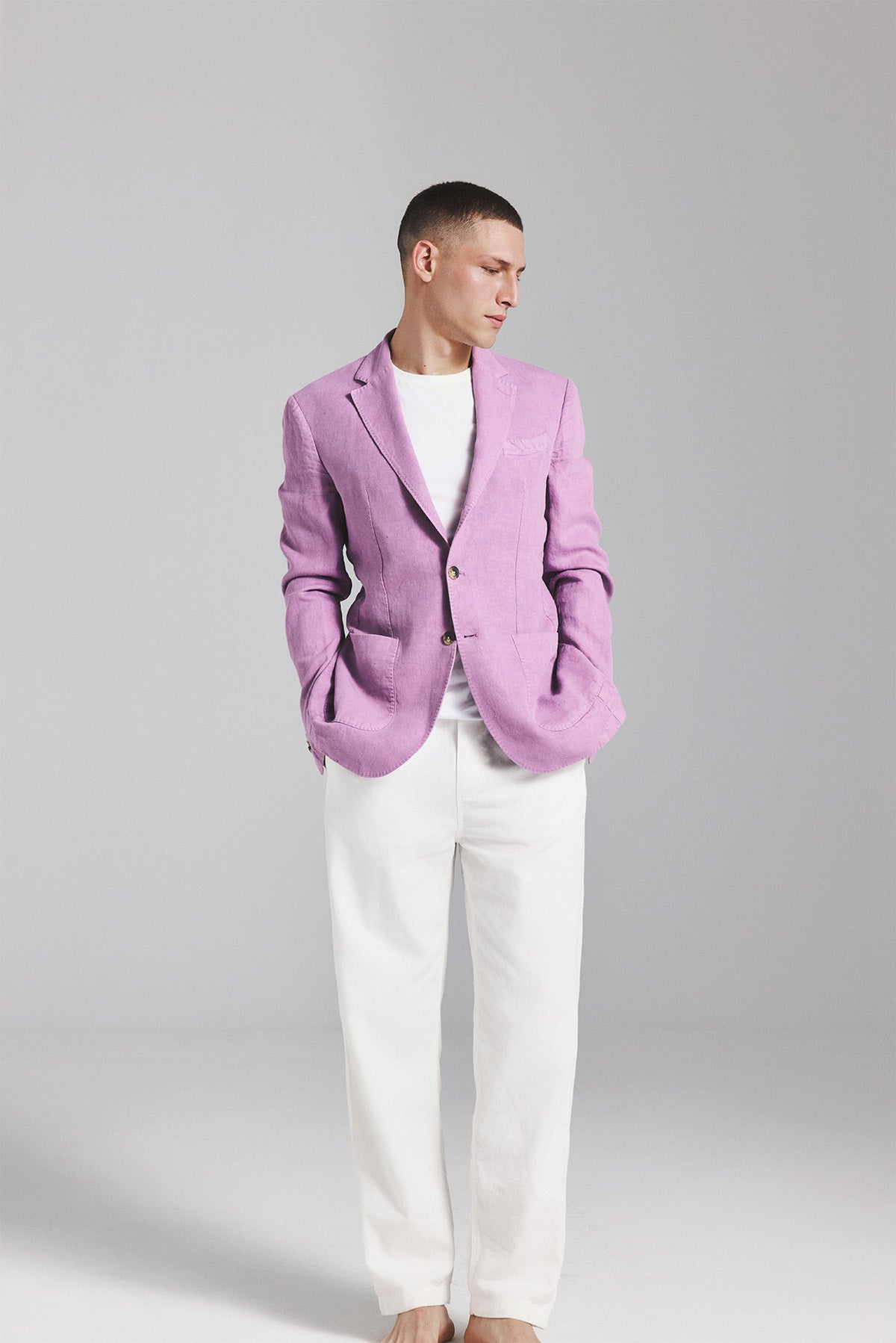 BLAZER LAPO AUS LAVENFELDFARBENEM HANF